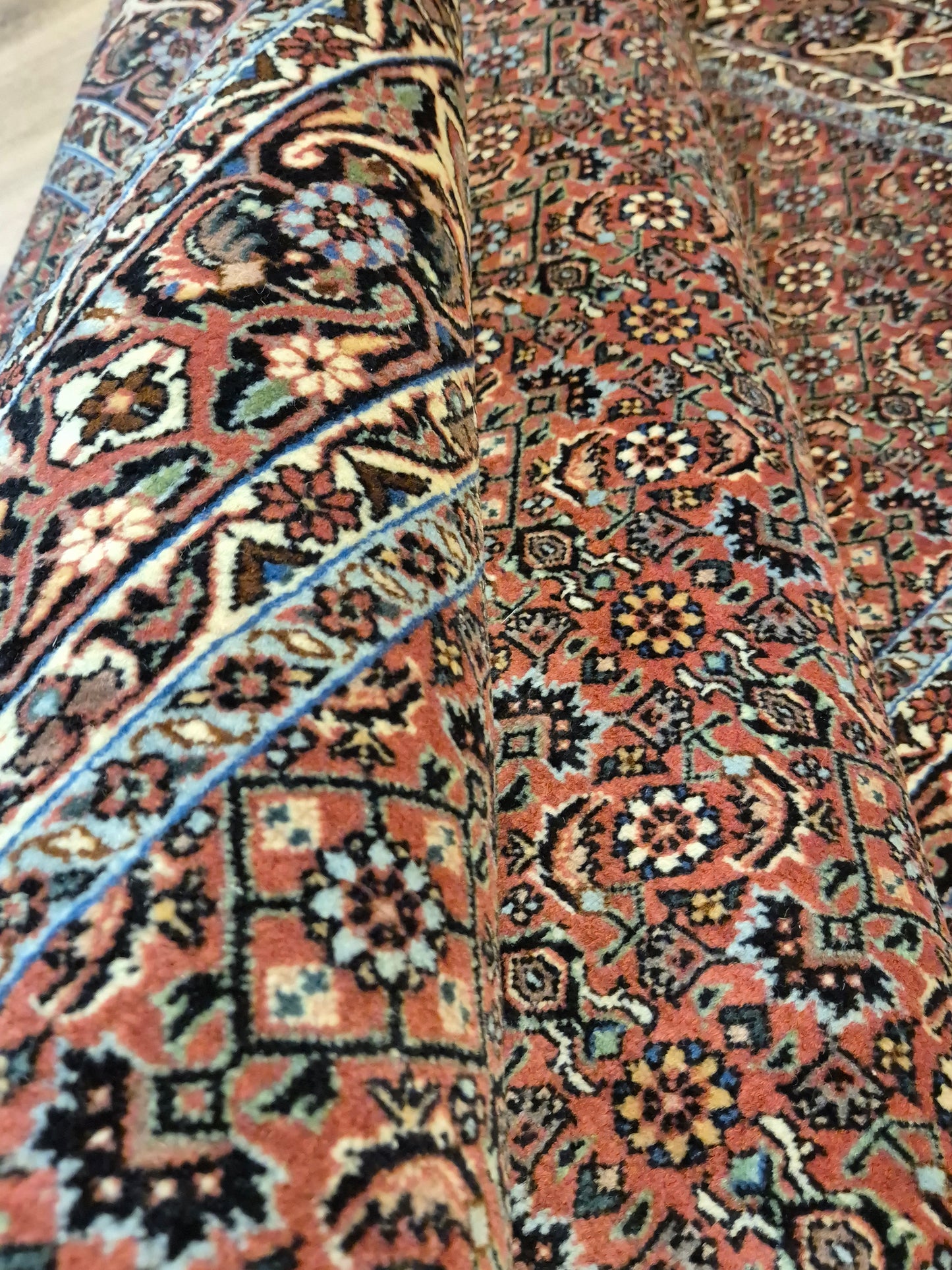 Bidjar Teppich Korkwolle Allover-Muster feine Knüpfung