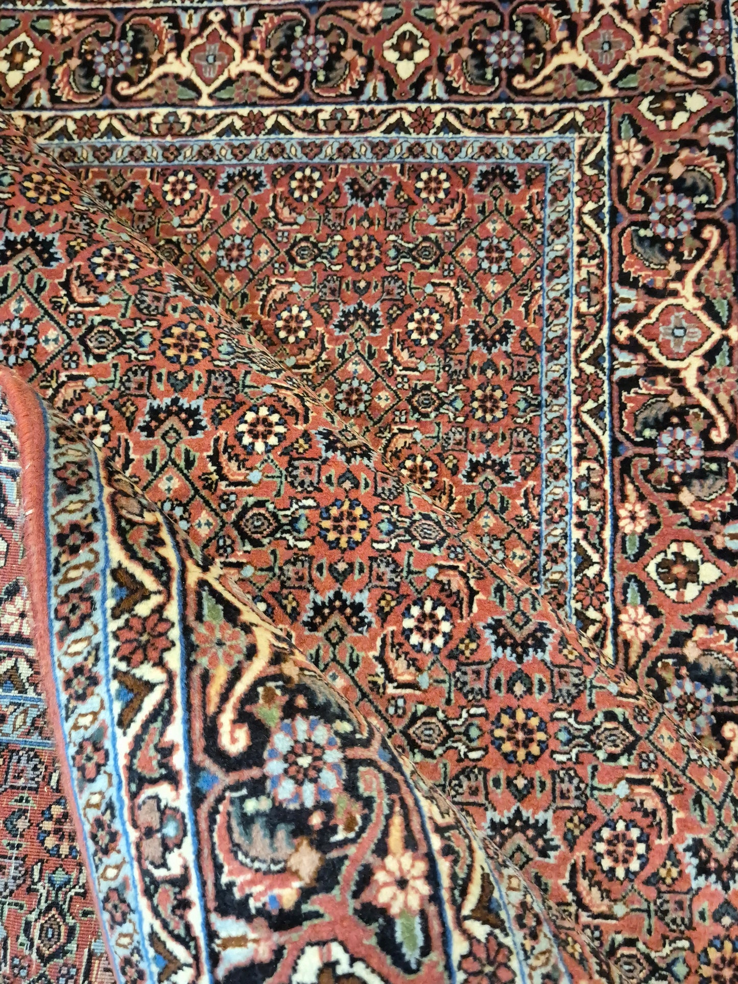 Bidjar Teppich Korkwolle Allover-Muster feine Knüpfung