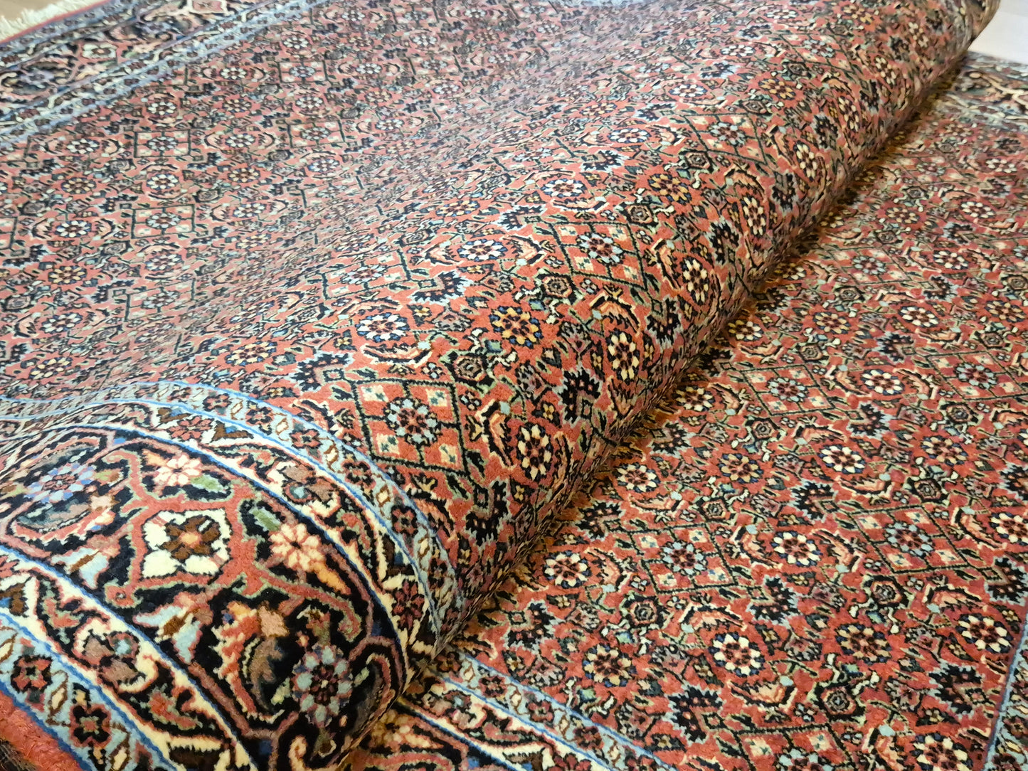 Bidjar Teppich Korkwolle Allover-Muster feine Knüpfung