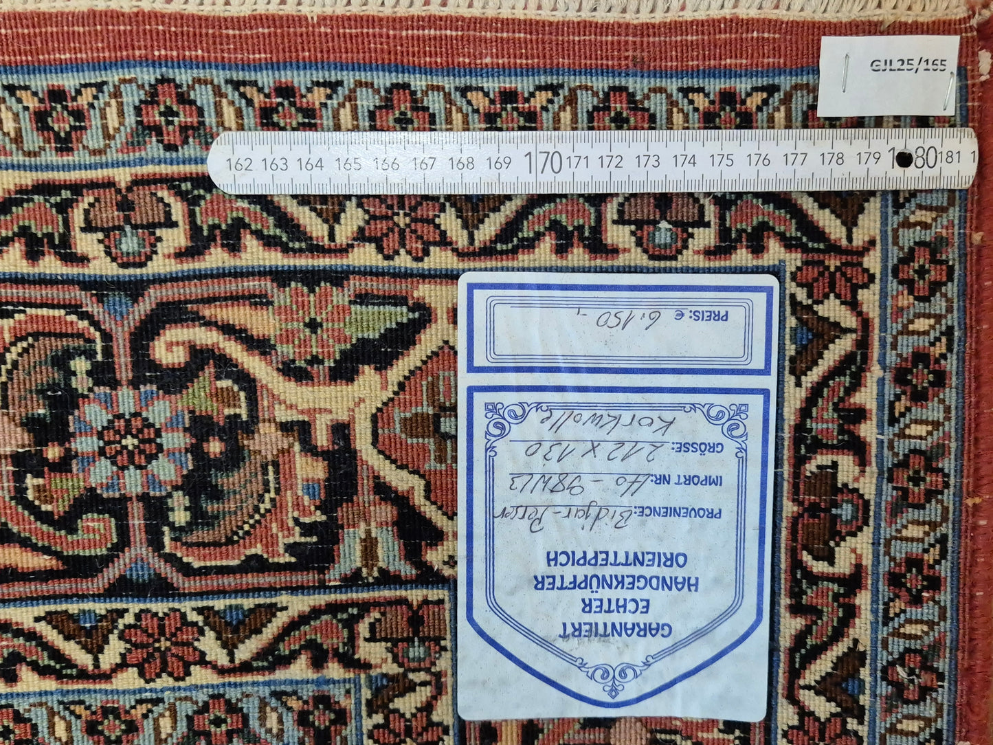 Bidjar Teppich Korkwolle Allover-Muster feine Knüpfung