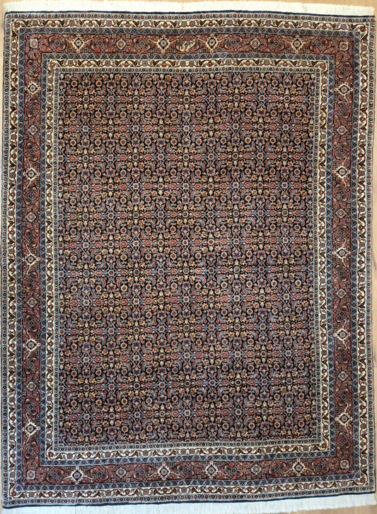 Bidjar Teppich Korkwolle Seide signiert florales Allover-Muster