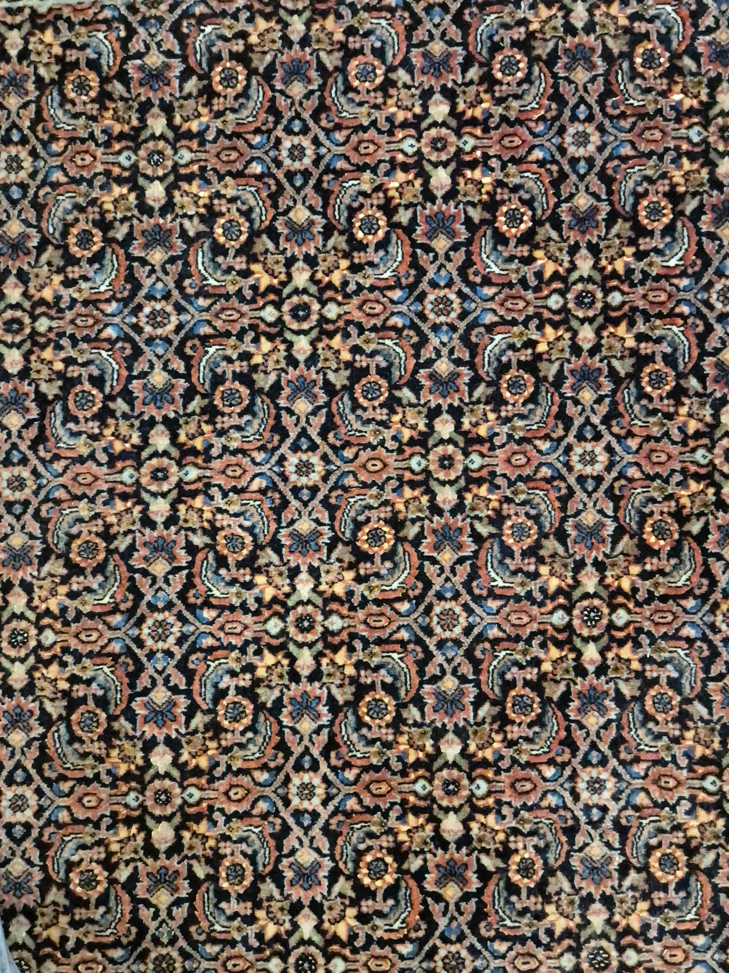 Bidjar Teppich Korkwolle Seide signiert florales Allover-Muster