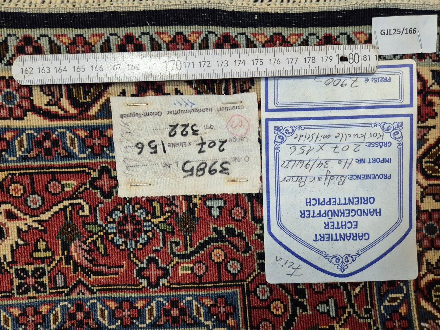 Bidjar Teppich Korkwolle Seide signiert florales Allover-Muster