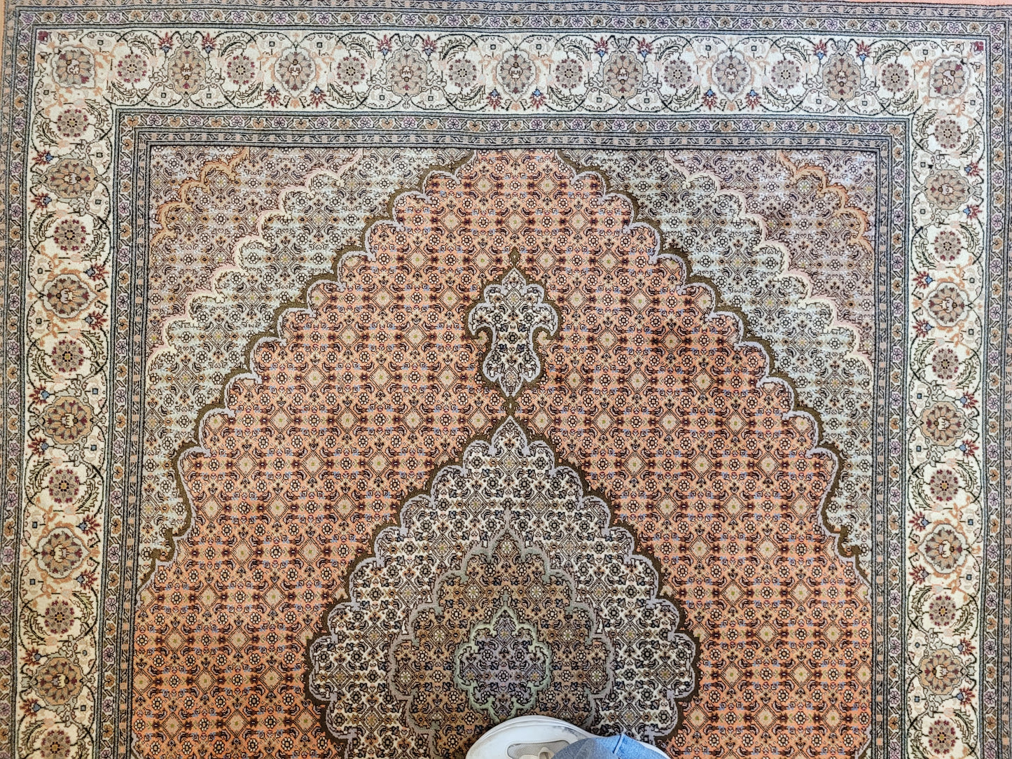 Täbriz Teppich Korkwolle mit Seide feine Knüpfung Medaillon Design