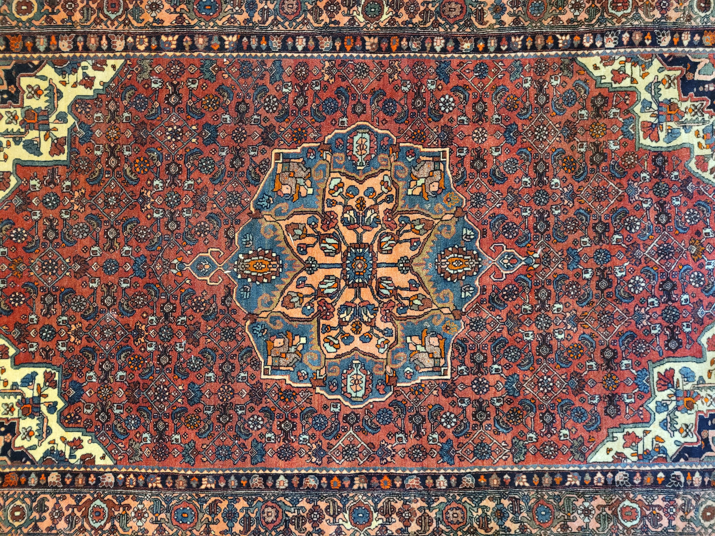 Bidjar Teppich Korkwolle Medaillon florales Muster fein geknüpft