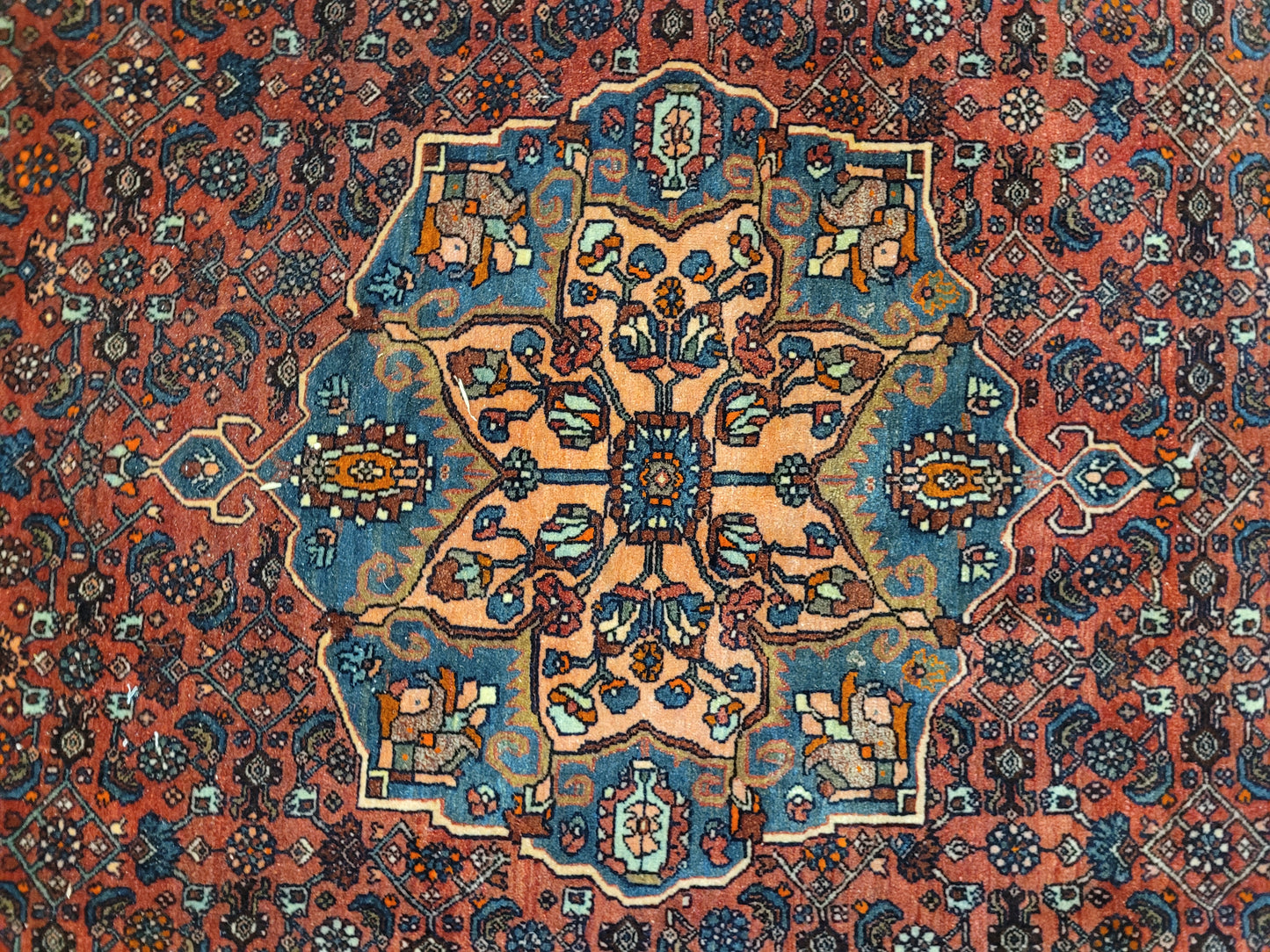 Bidjar Teppich Korkwolle Medaillon florales Muster fein geknüpft