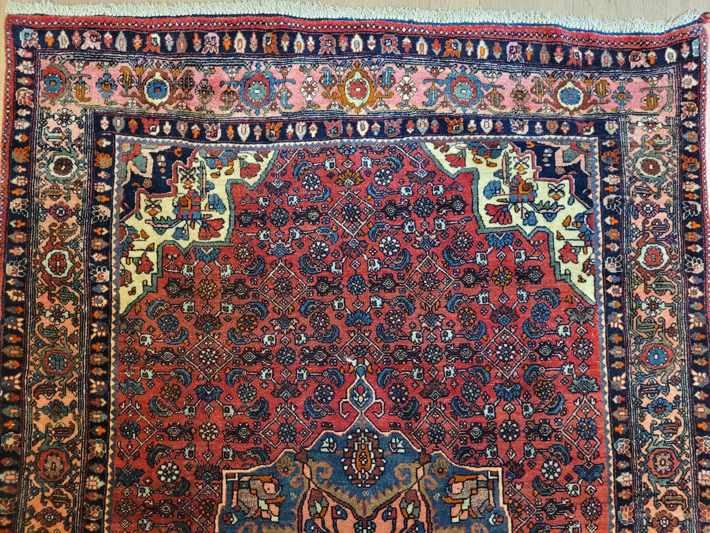 Bidjar Teppich Korkwolle Medaillon florales Muster fein geknüpft