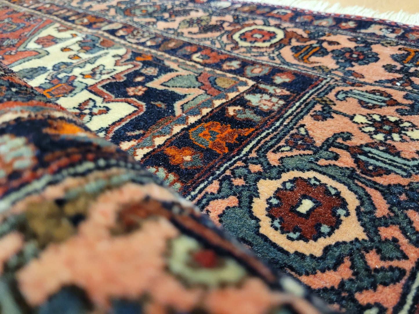 Bidjar Teppich Korkwolle Medaillon florales Muster fein geknüpft