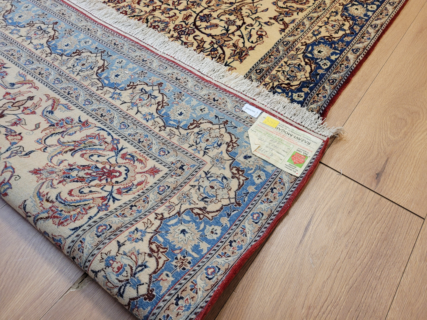 Nain Teppich Wolle Seide florales Medaillon fein geknüpft