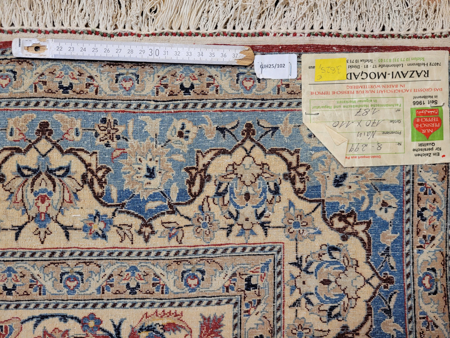 Nain Teppich Wolle Seide florales Medaillon fein geknüpft