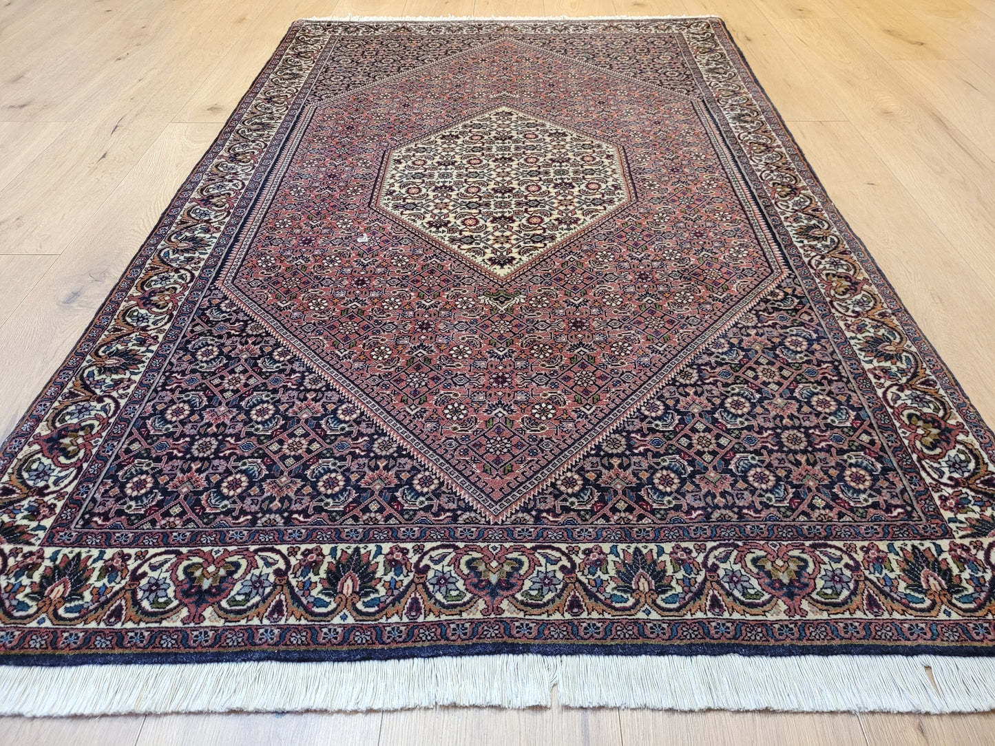 Bidjar Teppich Wolle Hexagon Medaillon dicht geknüpft