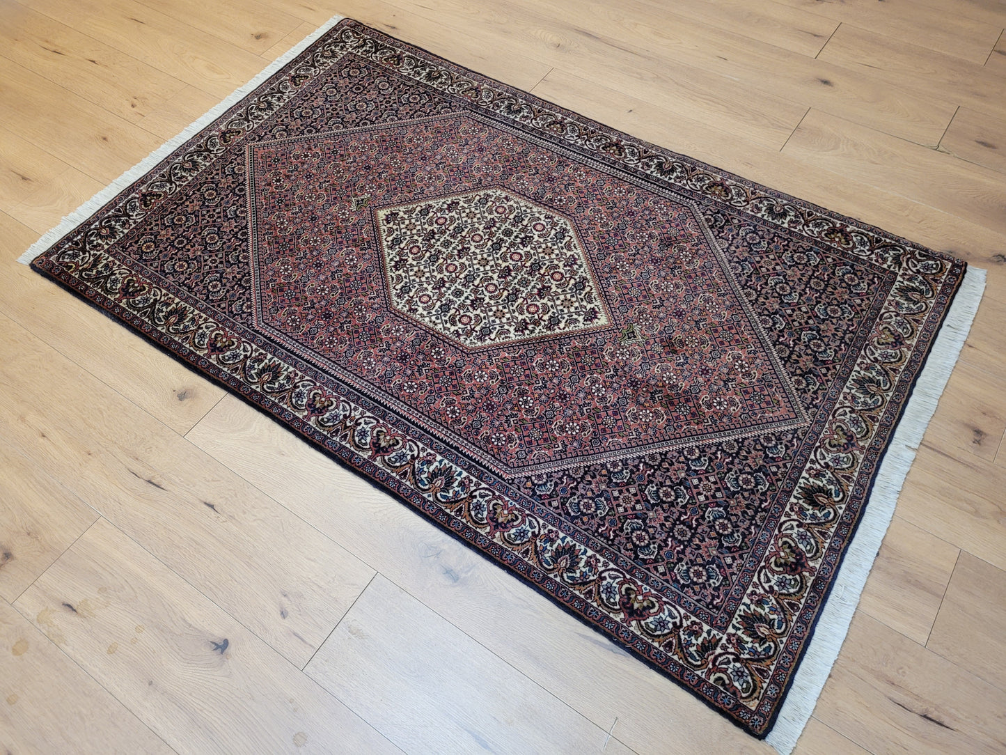 Bidjar Teppich Wolle Hexagon Medaillon dicht geknüpft