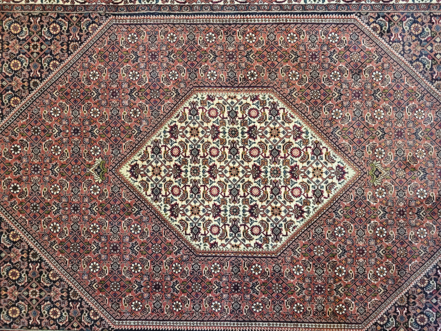 Bidjar Teppich Wolle Hexagon Medaillon dicht geknüpft