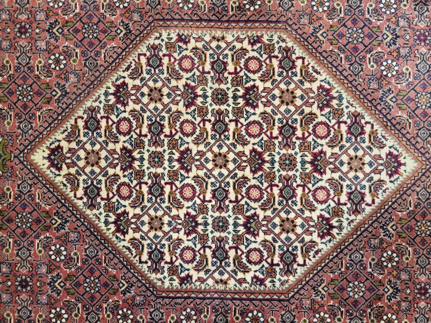 Bidjar Teppich Wolle Hexagon Medaillon dicht geknüpft