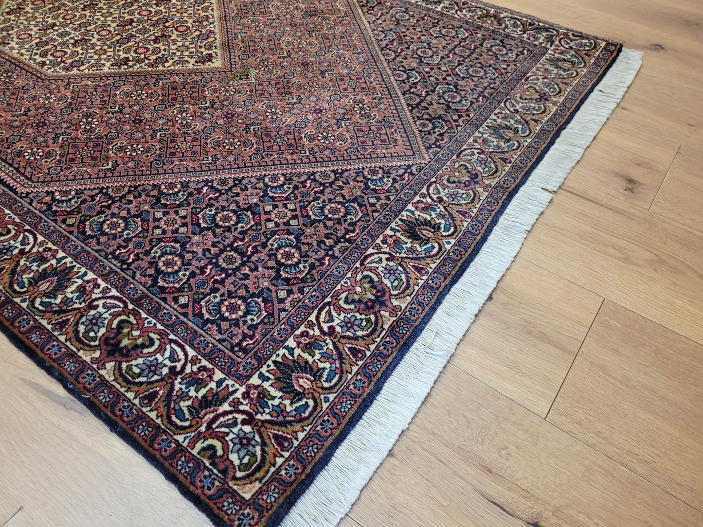 Bidjar Teppich Wolle Hexagon Medaillon dicht geknüpft