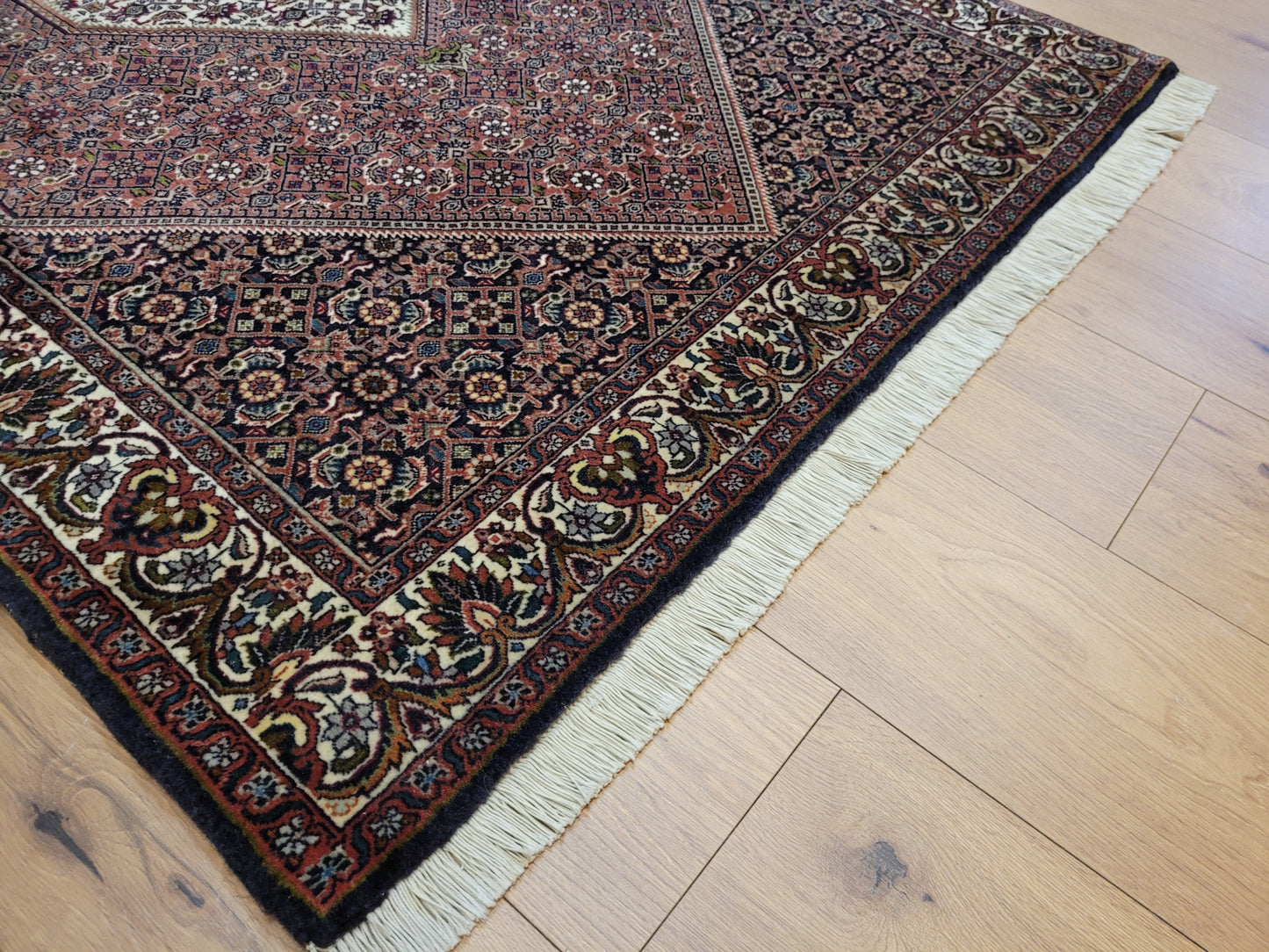 Bidjar Teppich Wolle Hexagon Medaillon dicht geknüpft