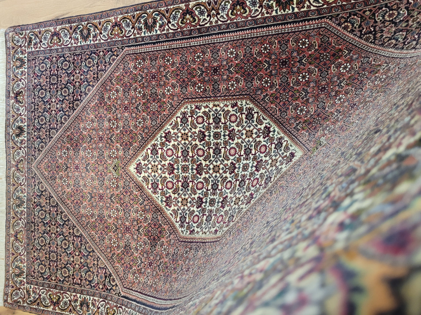 Bidjar Teppich Wolle Hexagon Medaillon dicht geknüpft