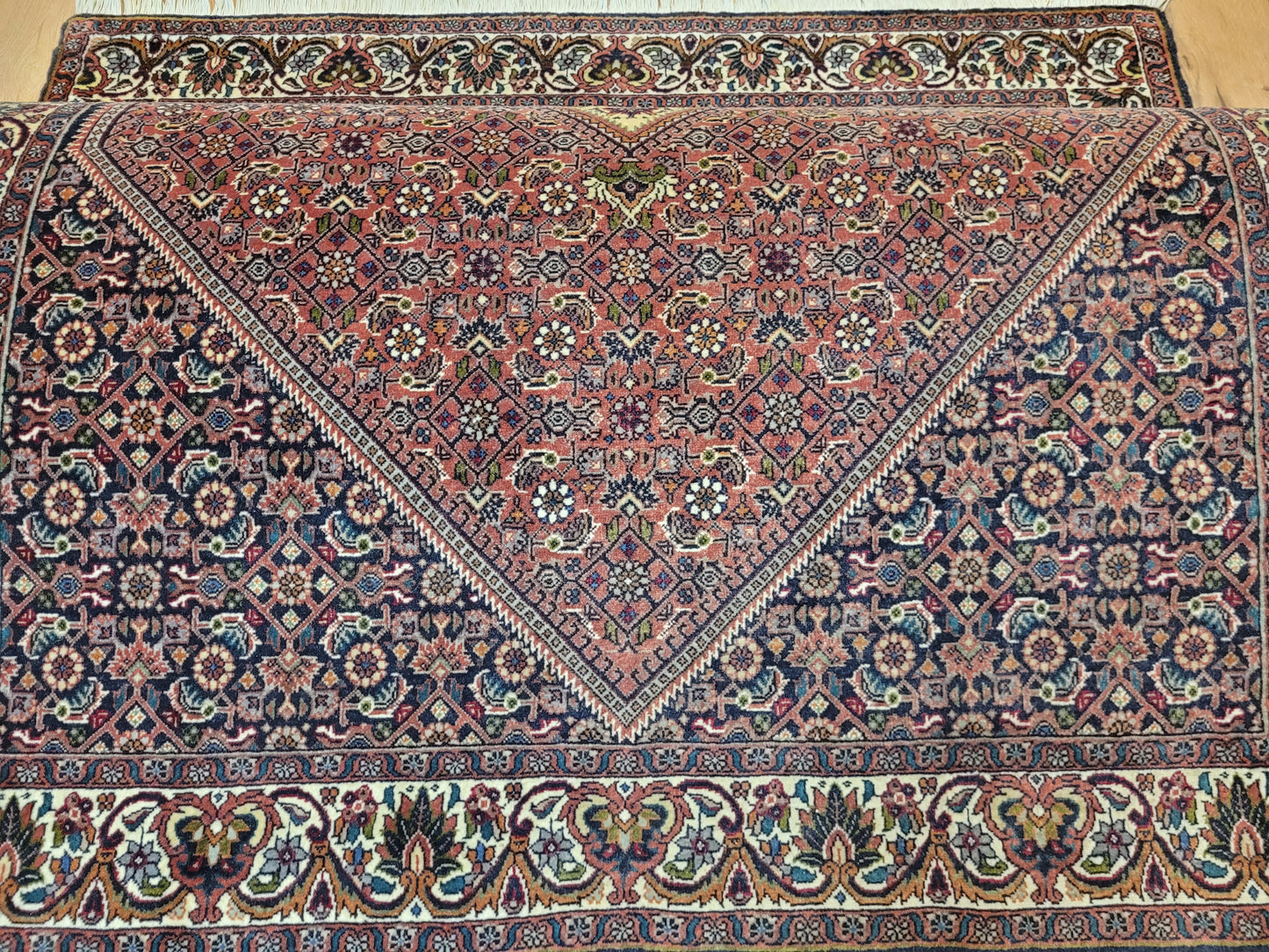 Bidjar Teppich Wolle Hexagon Medaillon dicht geknüpft