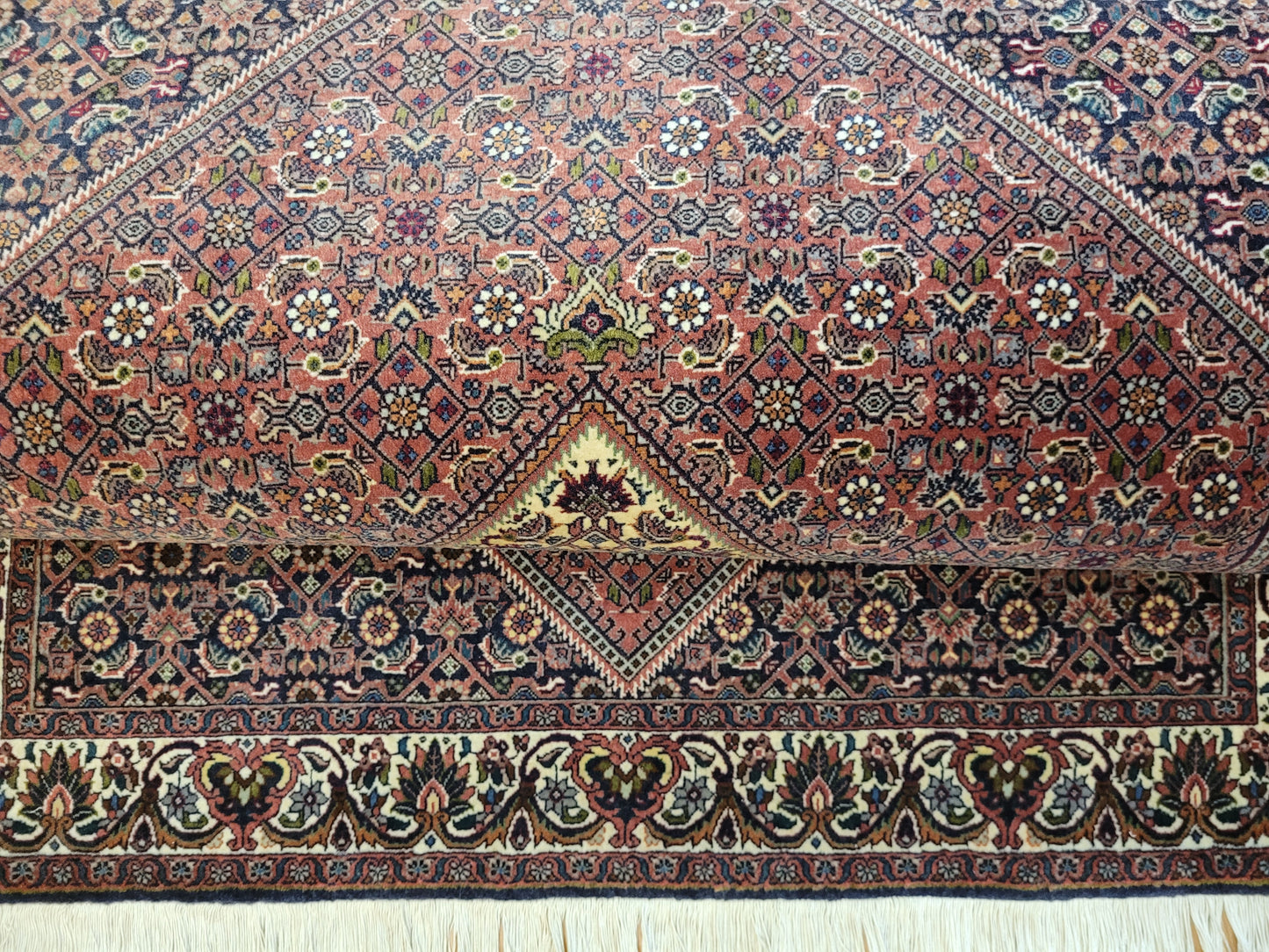 Bidjar Teppich Wolle Hexagon Medaillon dicht geknüpft