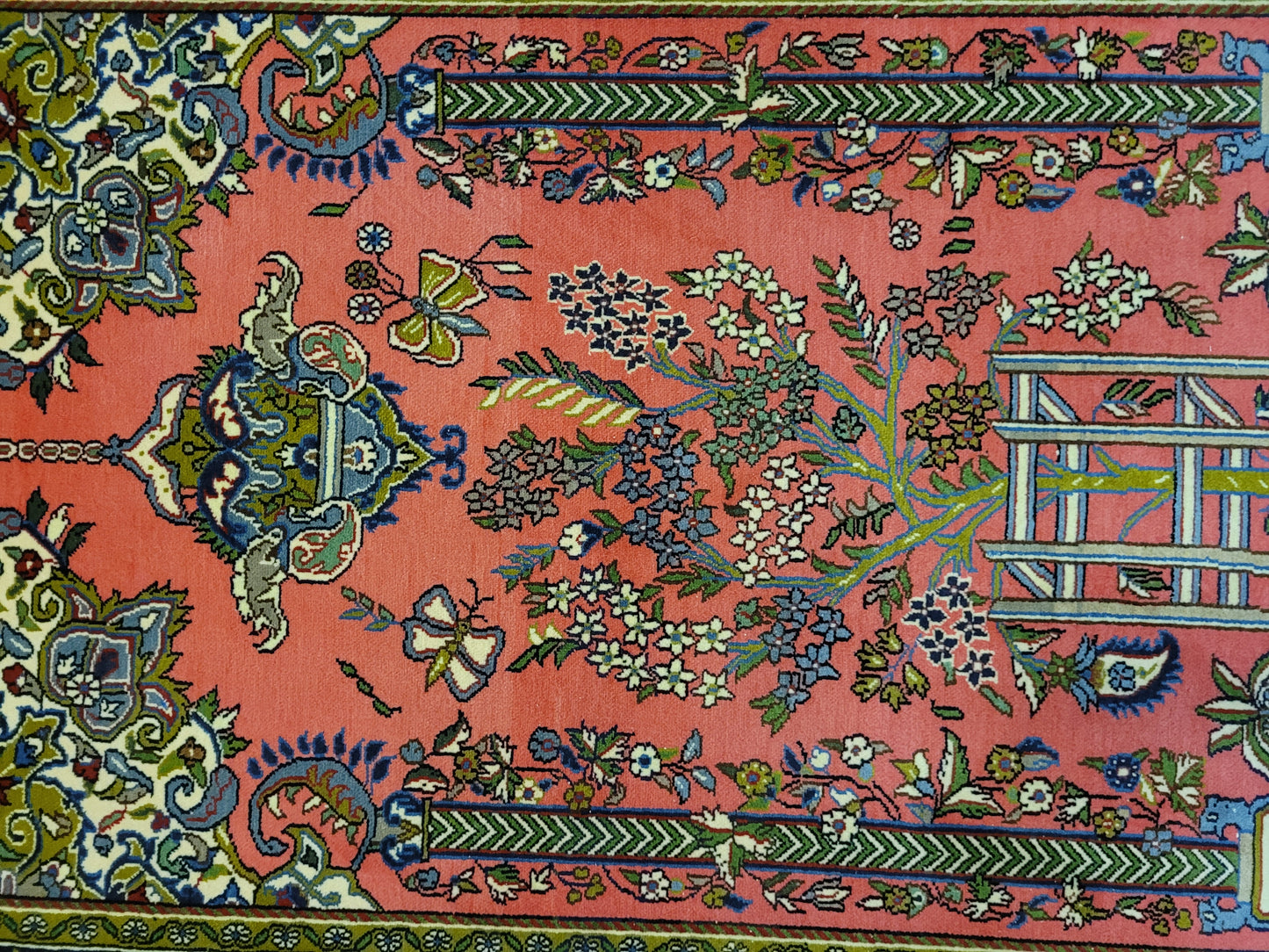 Ghom Teppich Korkwolle Lebensbaum feine Handknüpfung