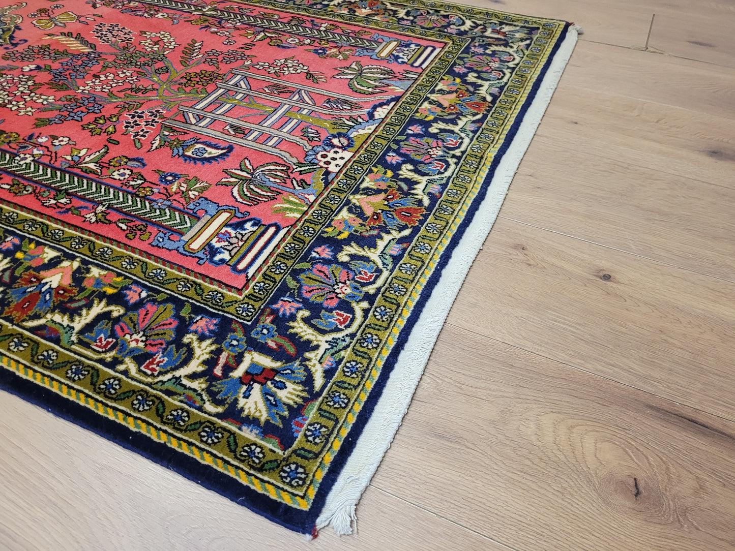 Ghom Teppich Korkwolle Lebensbaum feine Handknüpfung