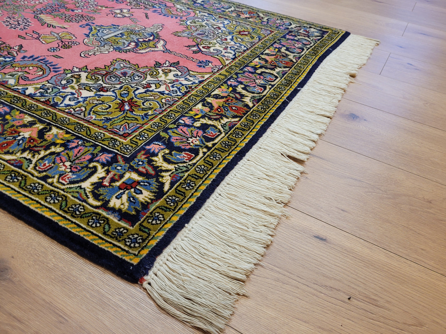 Ghom Teppich Korkwolle Lebensbaum feine Handknüpfung