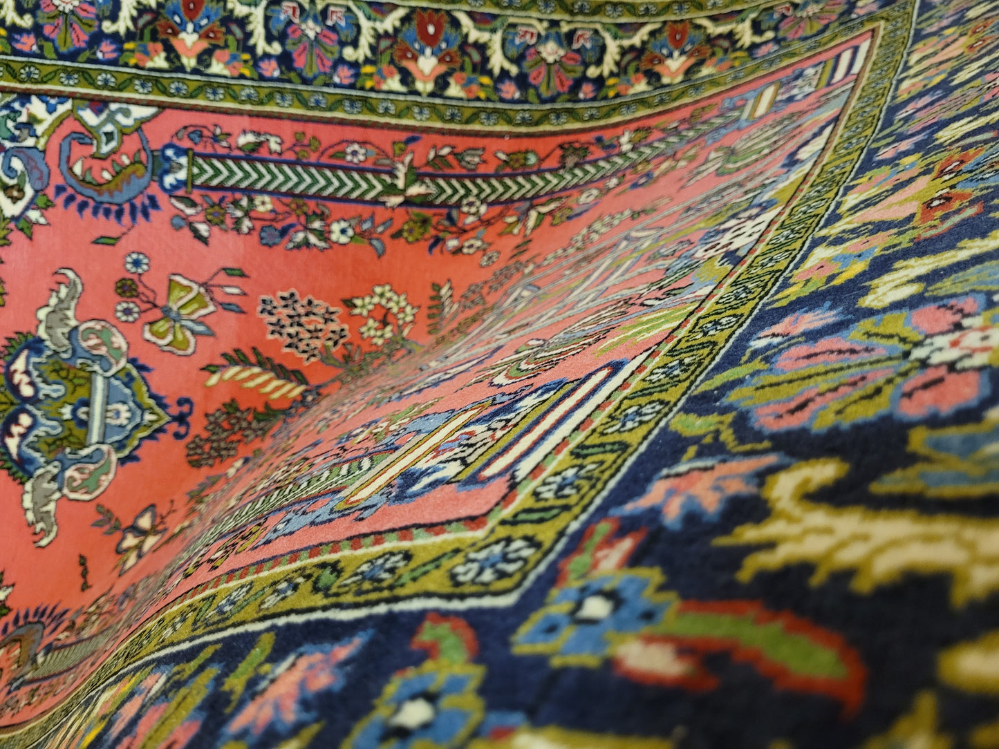 Ghom Teppich Korkwolle Lebensbaum feine Handknüpfung