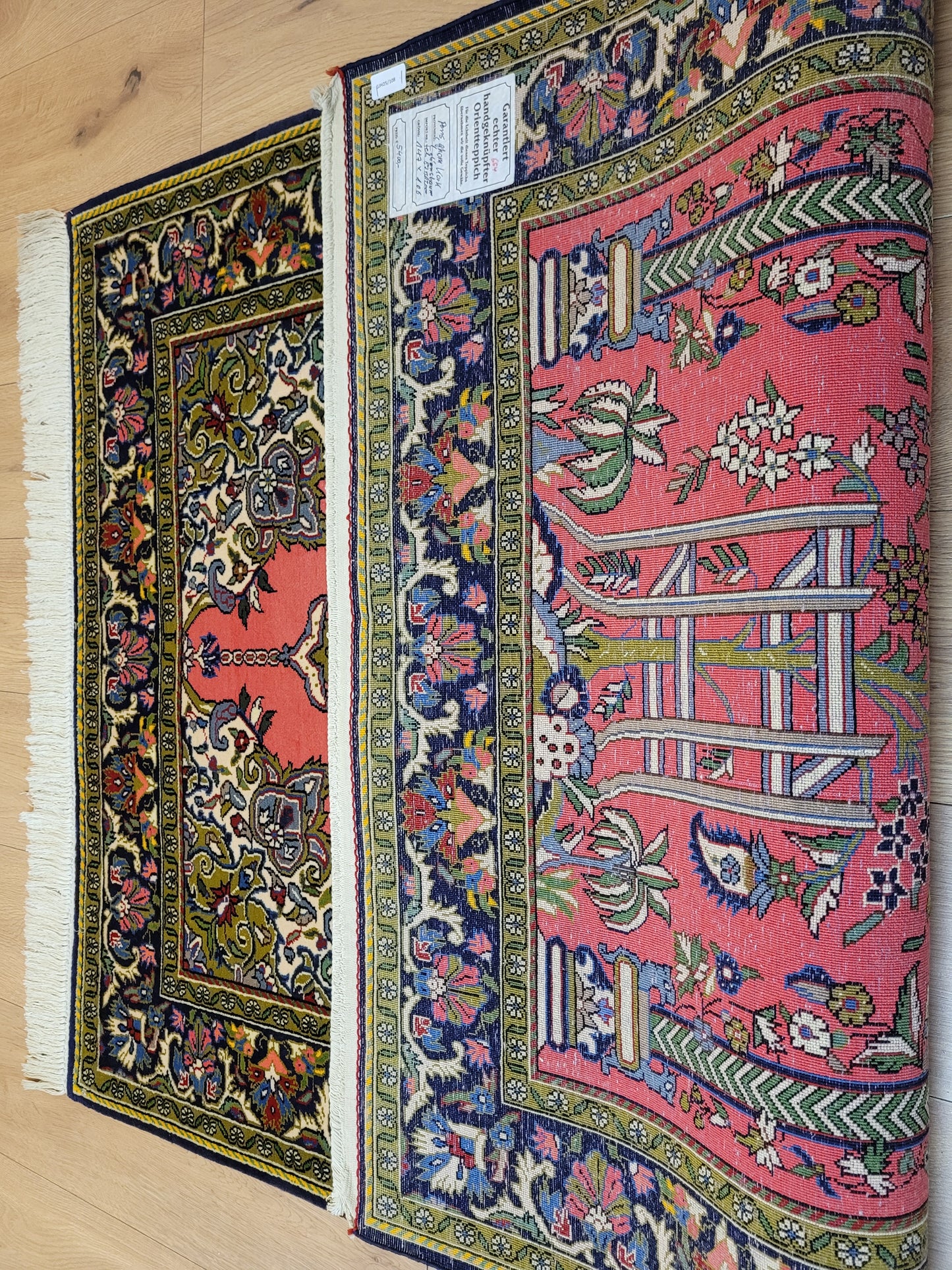 Ghom Teppich Korkwolle Lebensbaum feine Handknüpfung