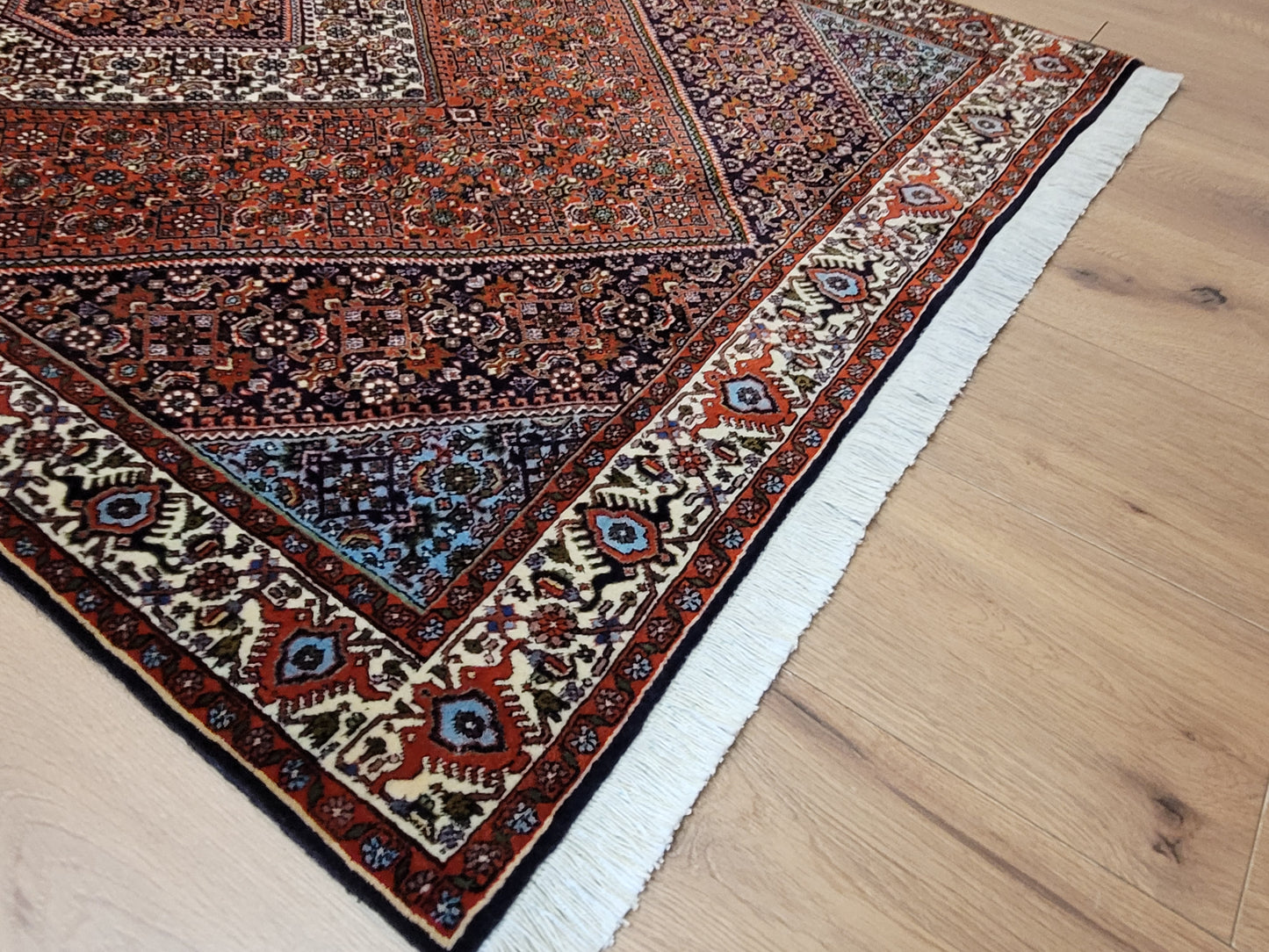 Bidjar Teppich Korkwolle feine Knüpfung Medaillon Design