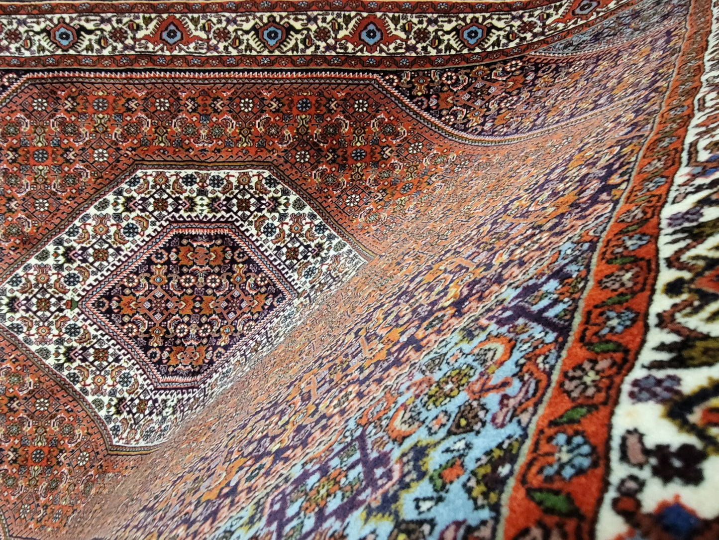 Bidjar Teppich Korkwolle feine Knüpfung Medaillon Design