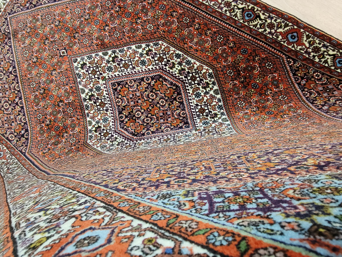 Bidjar Teppich Korkwolle feine Knüpfung Medaillon Design