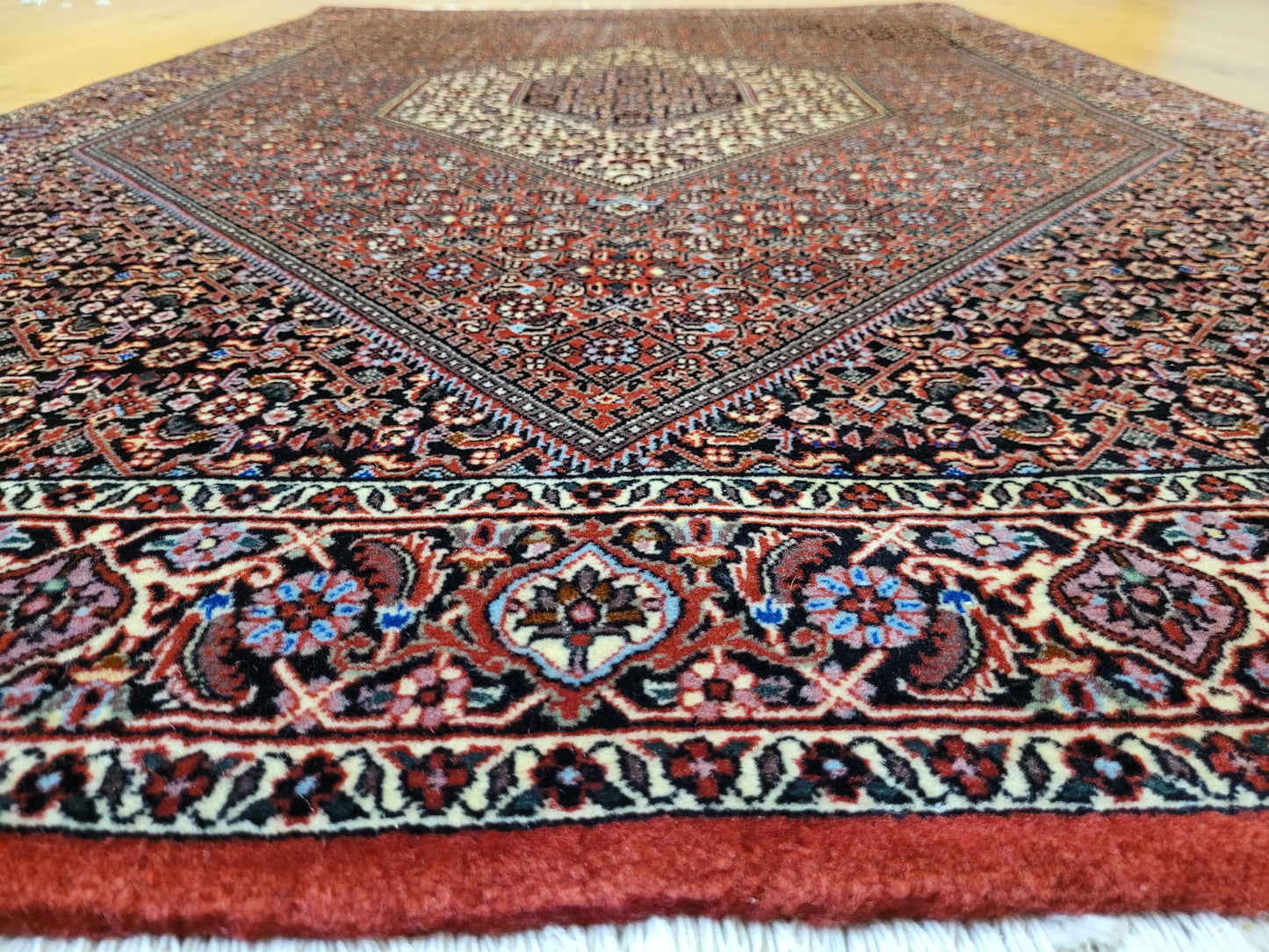 Bidjar Teppich Korkwolle feine Knüpfung Medaillon geometrisch