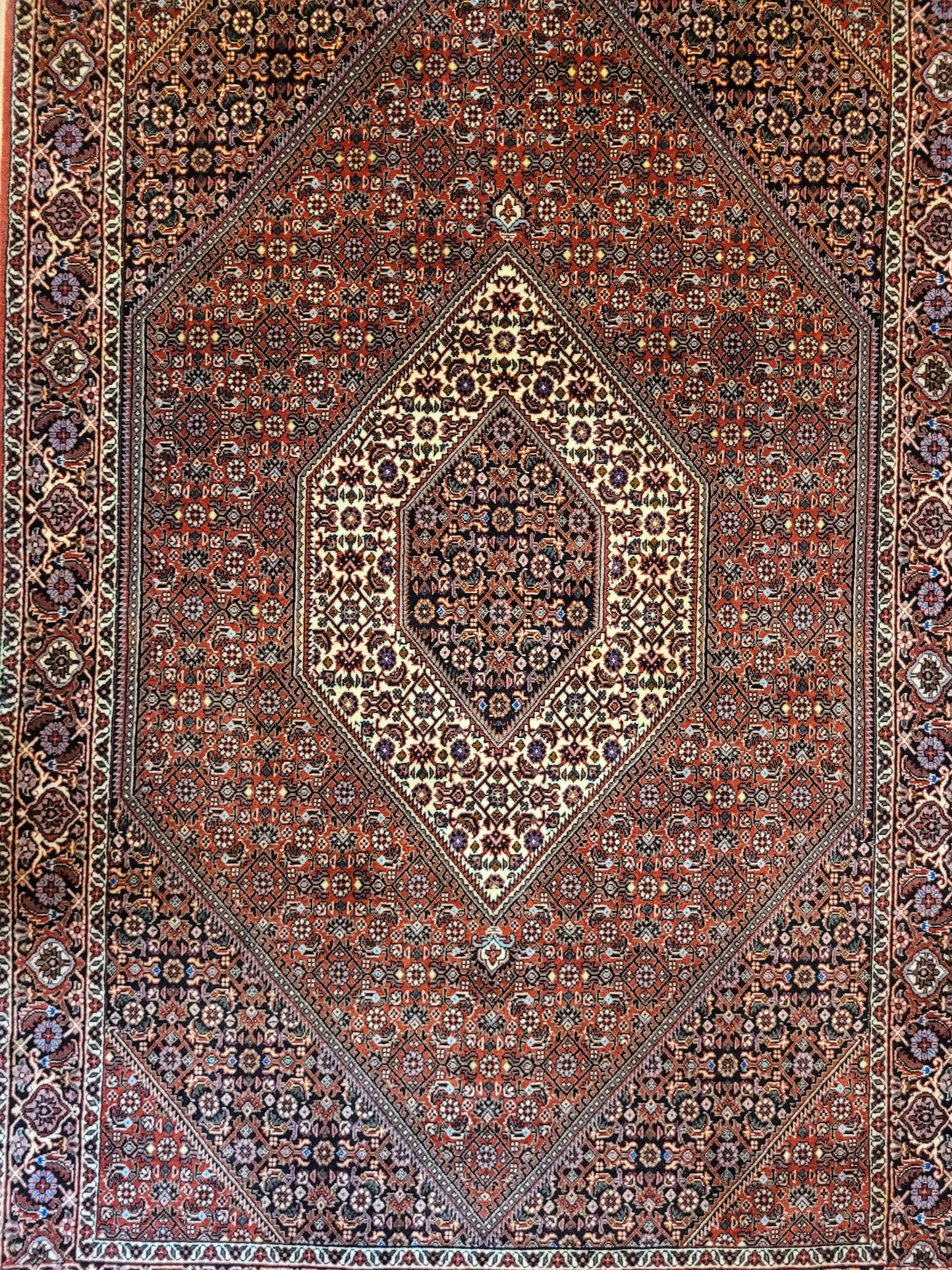 Bidjar Teppich Korkwolle feine Knüpfung Medaillon geometrisch