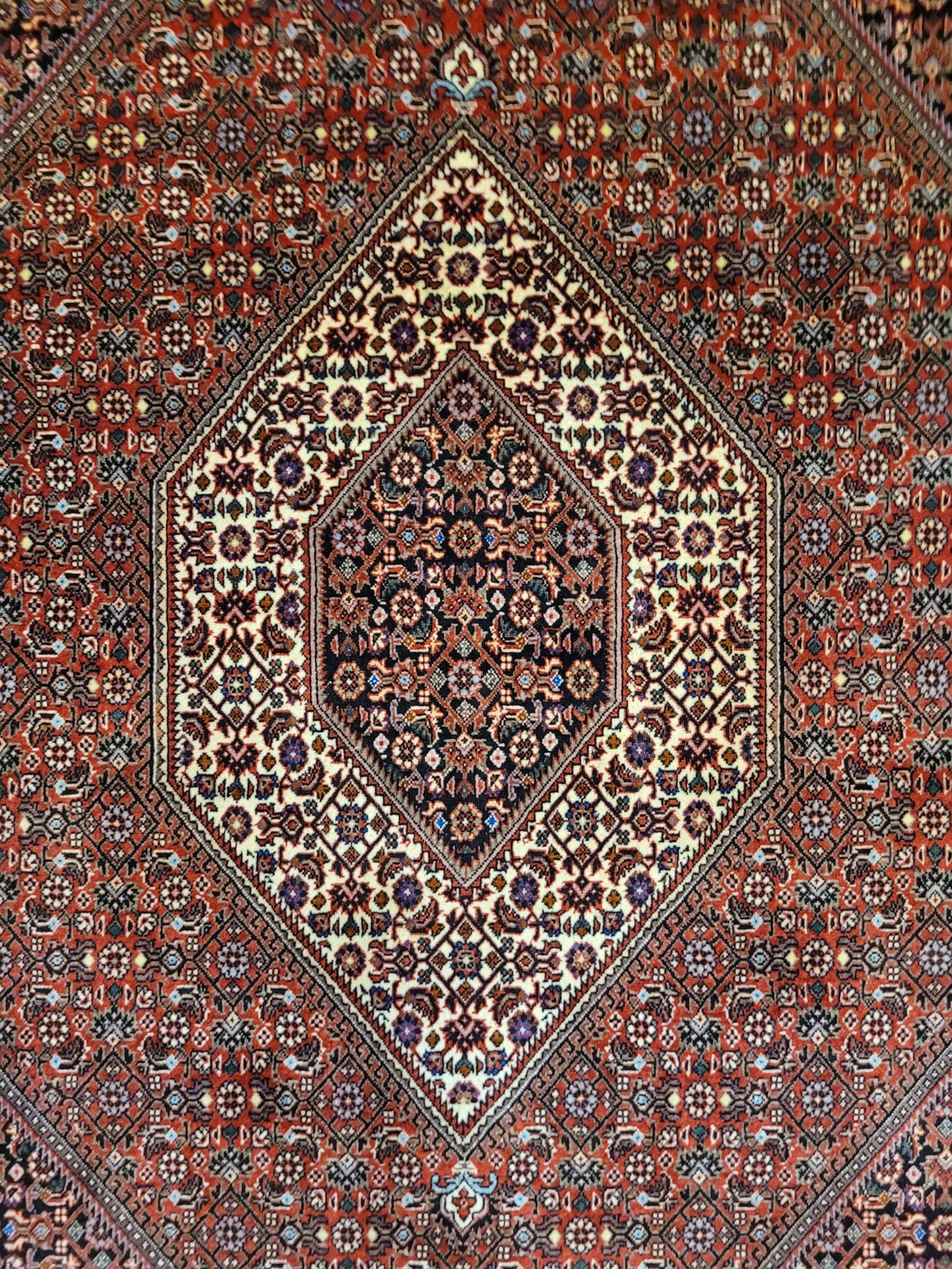 Bidjar Teppich Korkwolle feine Knüpfung Medaillon geometrisch