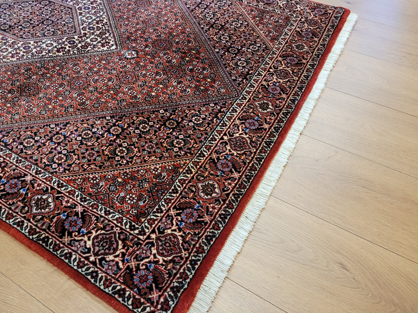 Bidjar Teppich Korkwolle feine Knüpfung Medaillon geometrisch