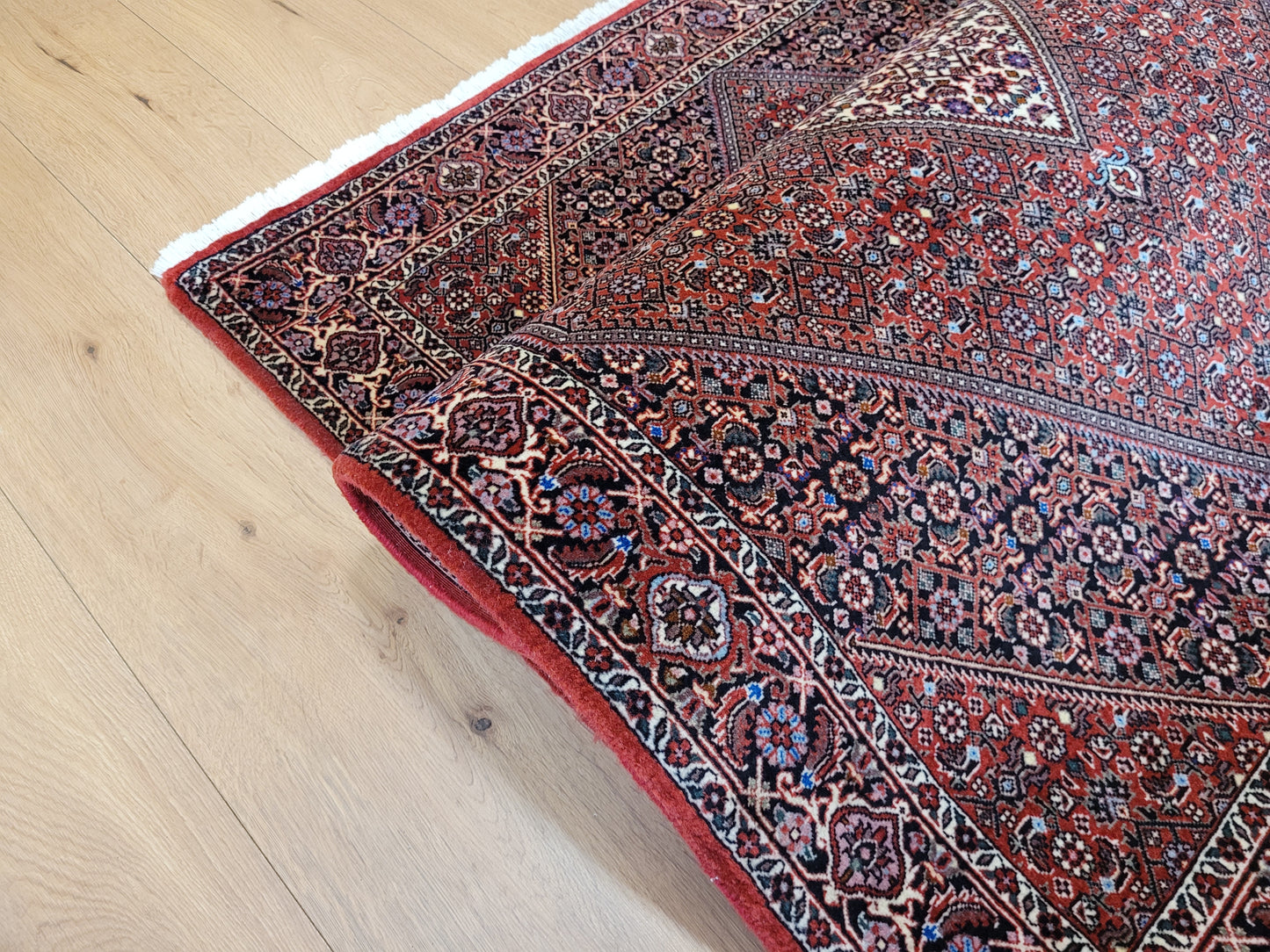 Bidjar Teppich Korkwolle feine Knüpfung Medaillon geometrisch