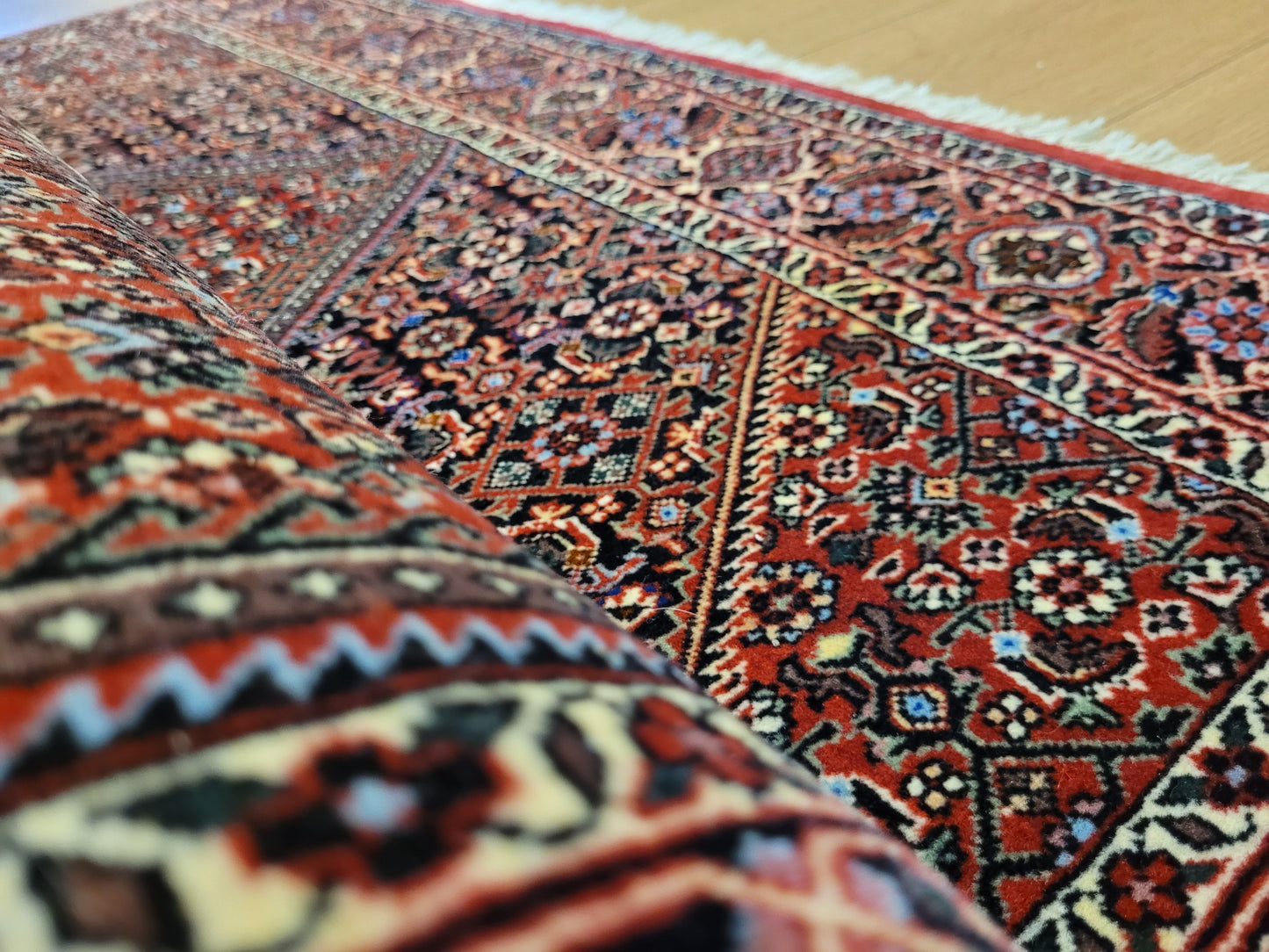 Bidjar Teppich Korkwolle feine Knüpfung Medaillon geometrisch