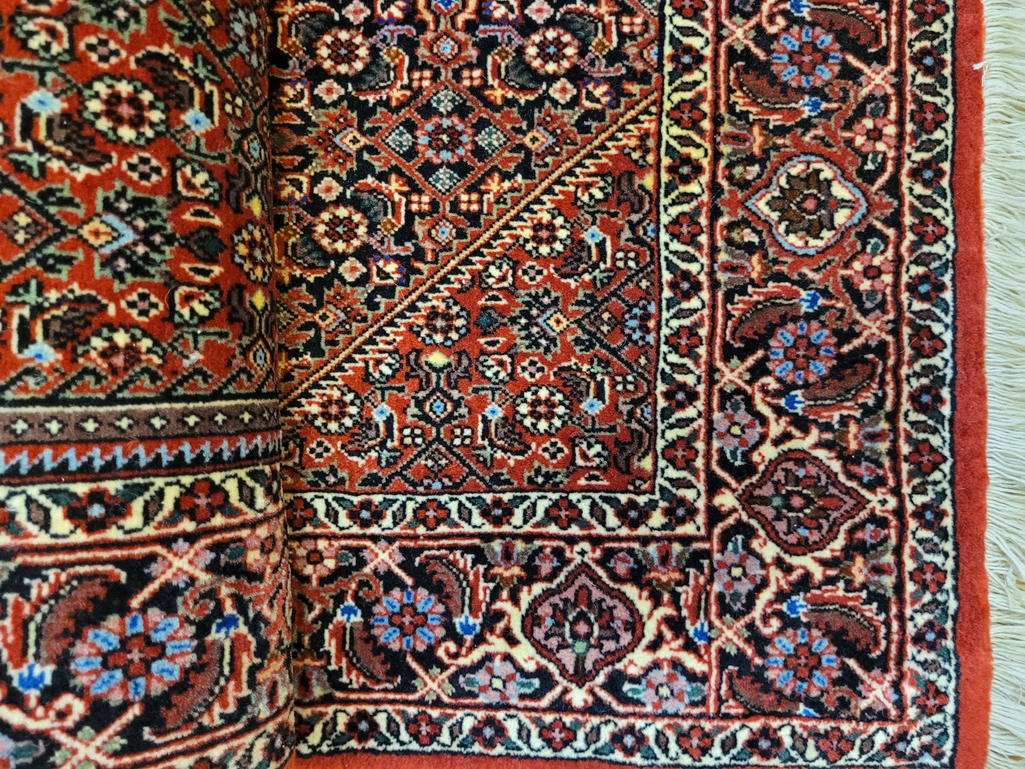 Bidjar Teppich Korkwolle feine Knüpfung Medaillon geometrisch