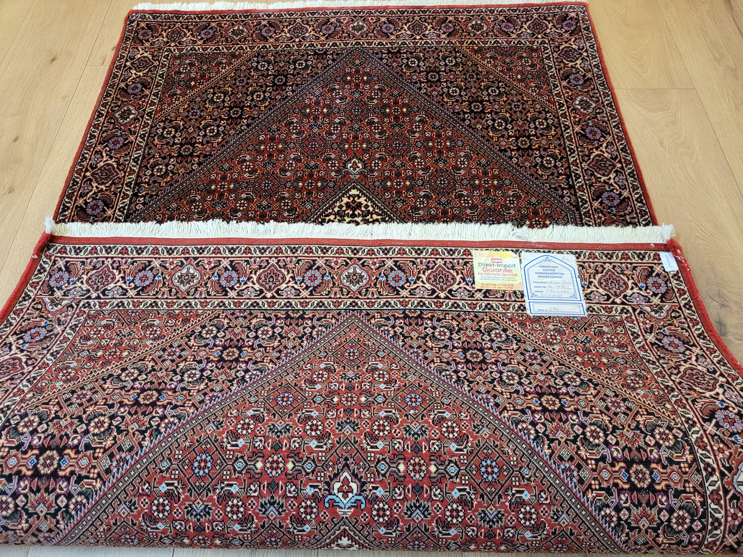 Bidjar Teppich Korkwolle feine Knüpfung Medaillon geometrisch