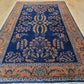Sarough Teppich Agra florales Muster auf blauem Fond