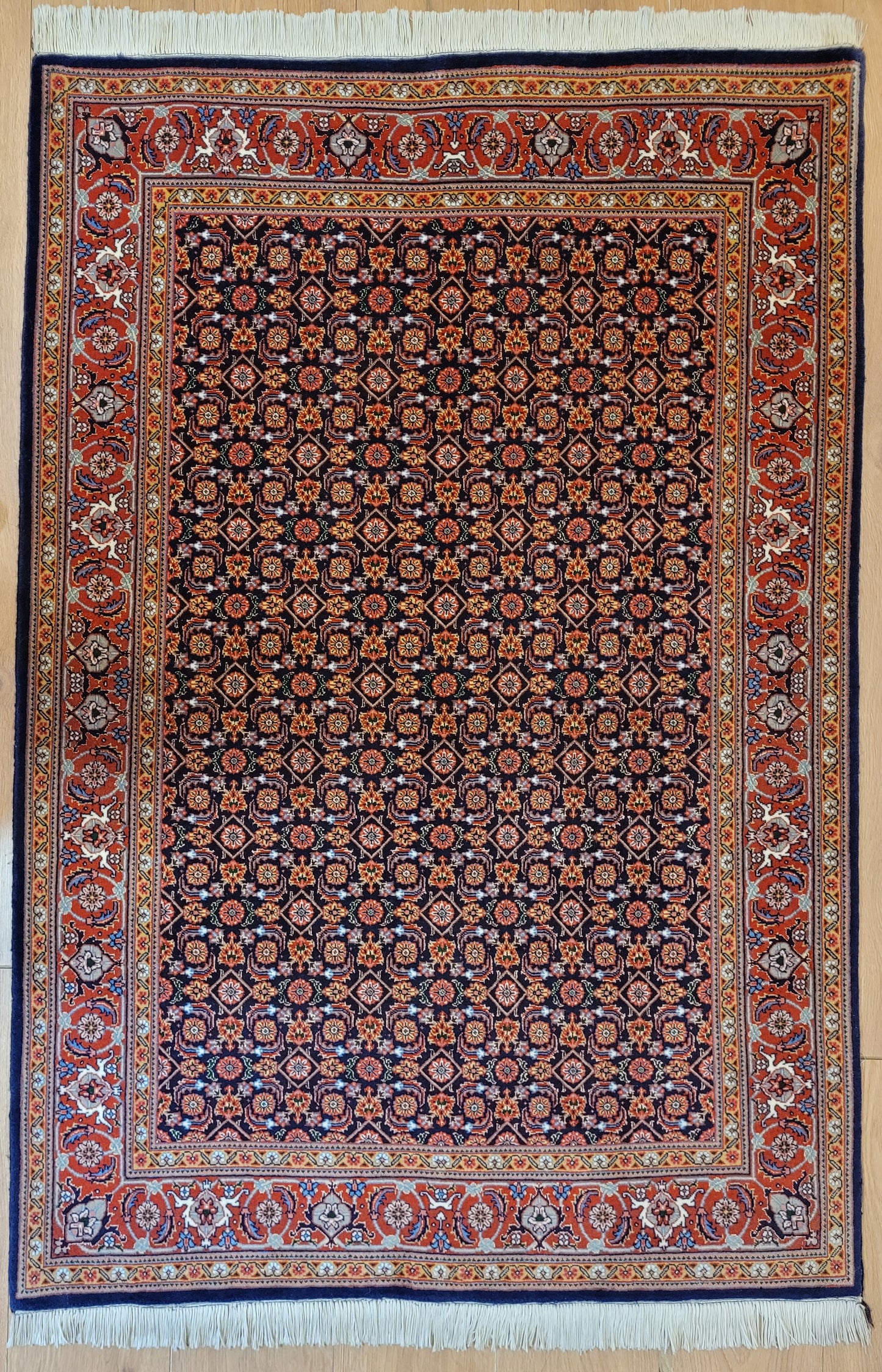 Täbriz Teppich Korkwolle mit Seide feine Knüpfung Allover Muster