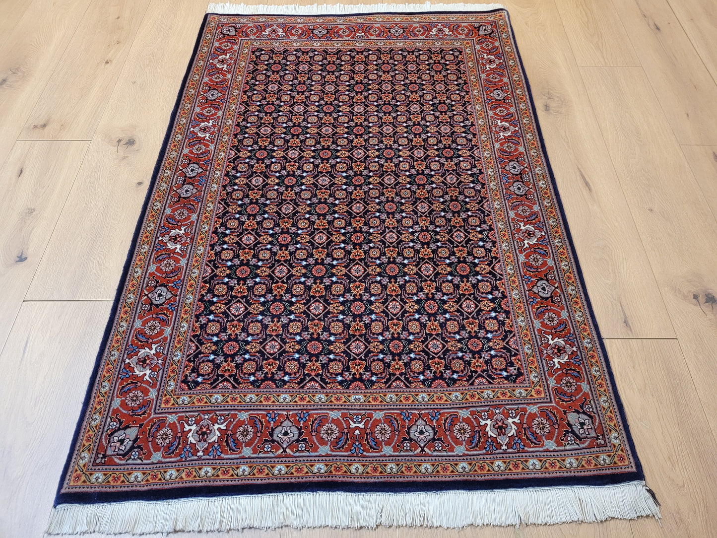 Täbriz Teppich Korkwolle mit Seide feine Knüpfung Allover Muster