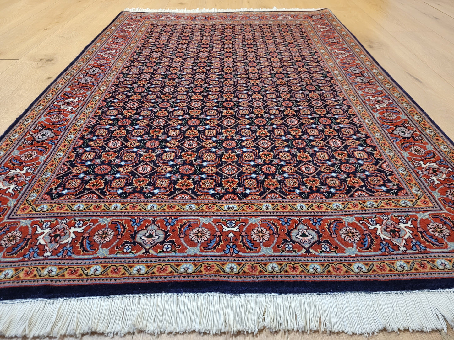 Täbriz Teppich Korkwolle mit Seide feine Knüpfung Allover Muster