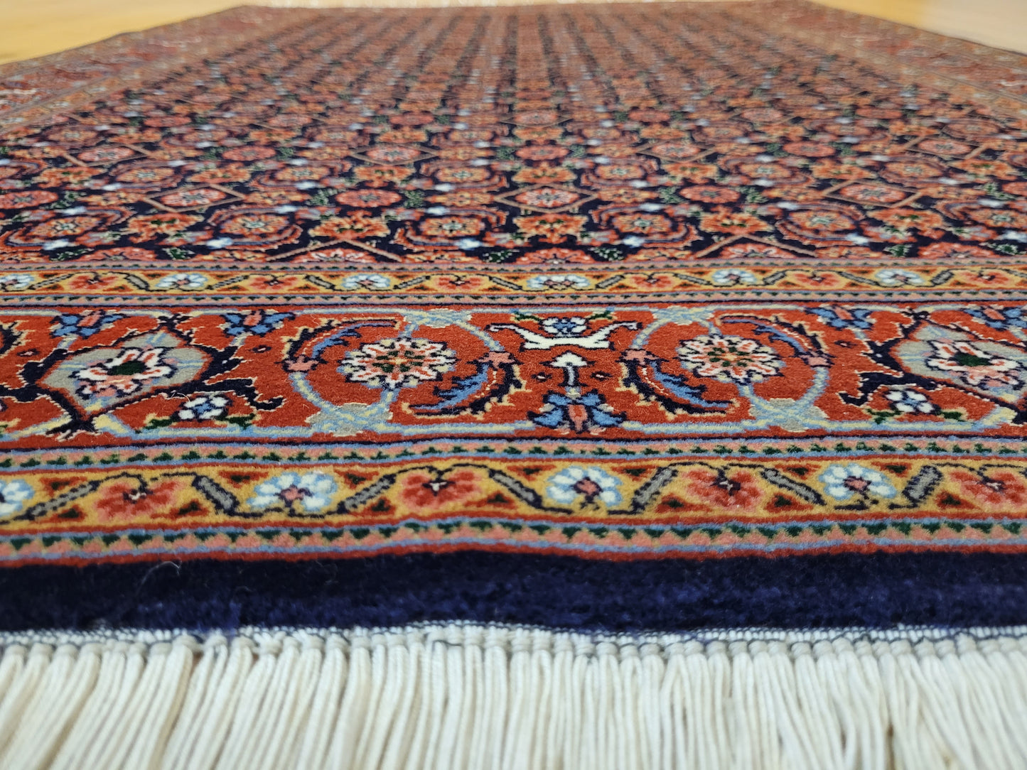 Täbriz Teppich Korkwolle mit Seide feine Knüpfung Allover Muster