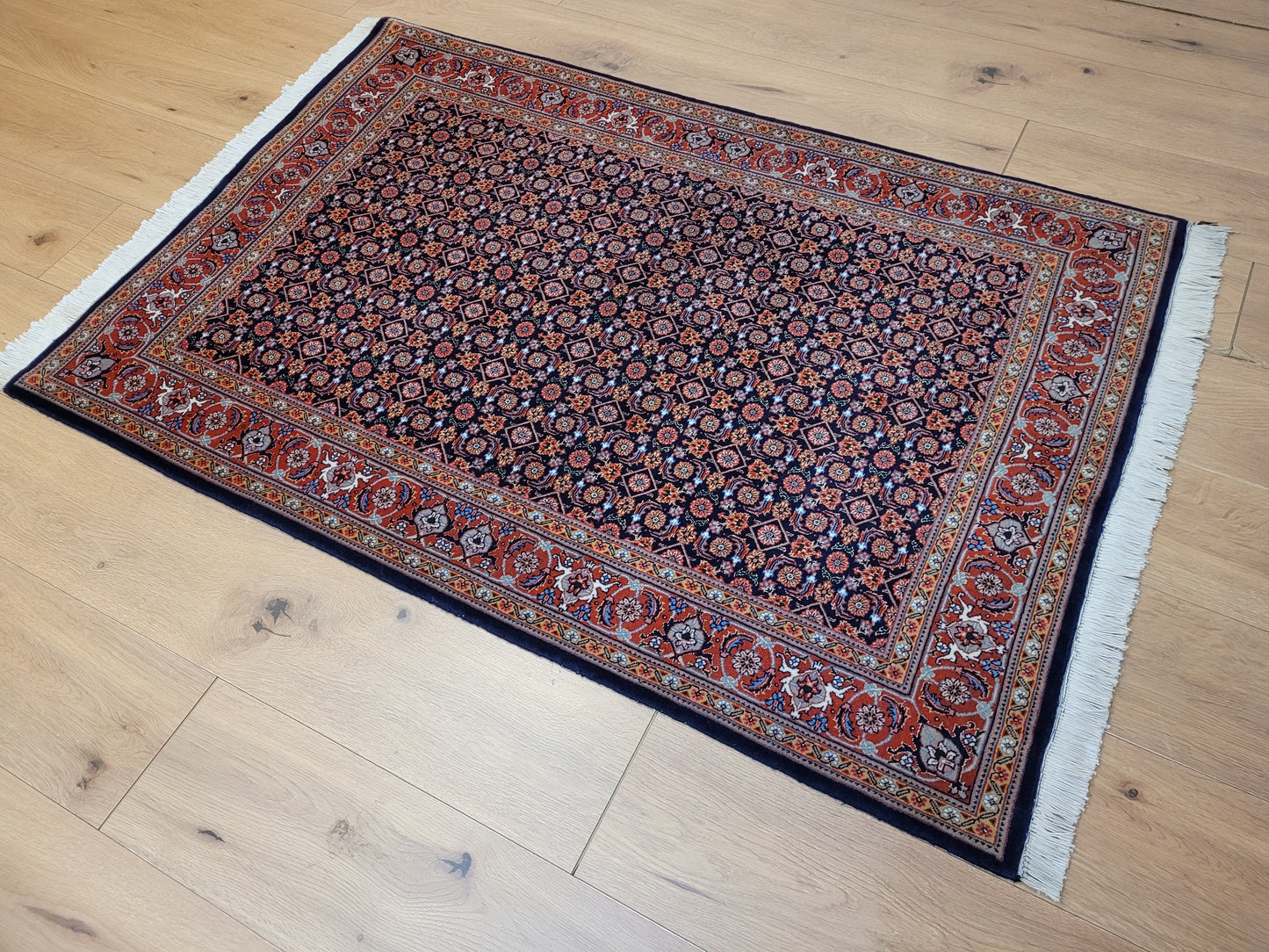 Täbriz Teppich Korkwolle mit Seide feine Knüpfung Allover Muster