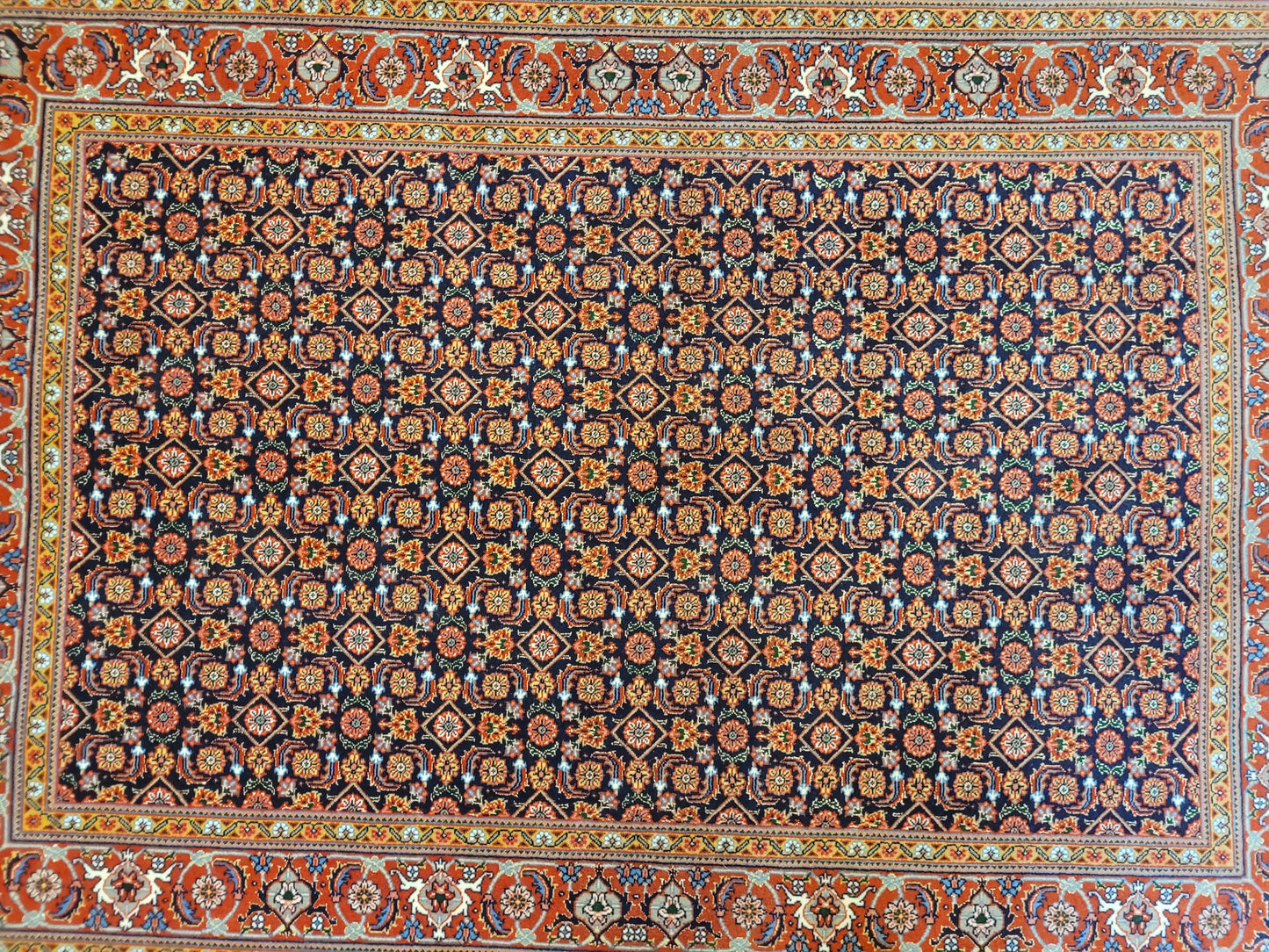 Täbriz Teppich Korkwolle mit Seide feine Knüpfung Allover Muster