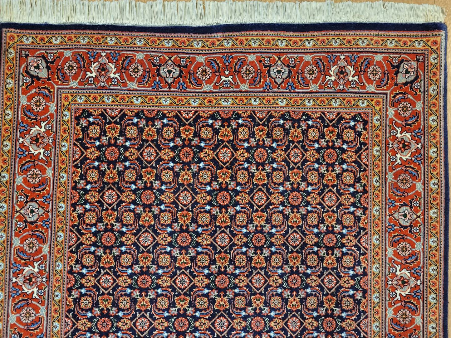 Täbriz Teppich Korkwolle mit Seide feine Knüpfung Allover Muster