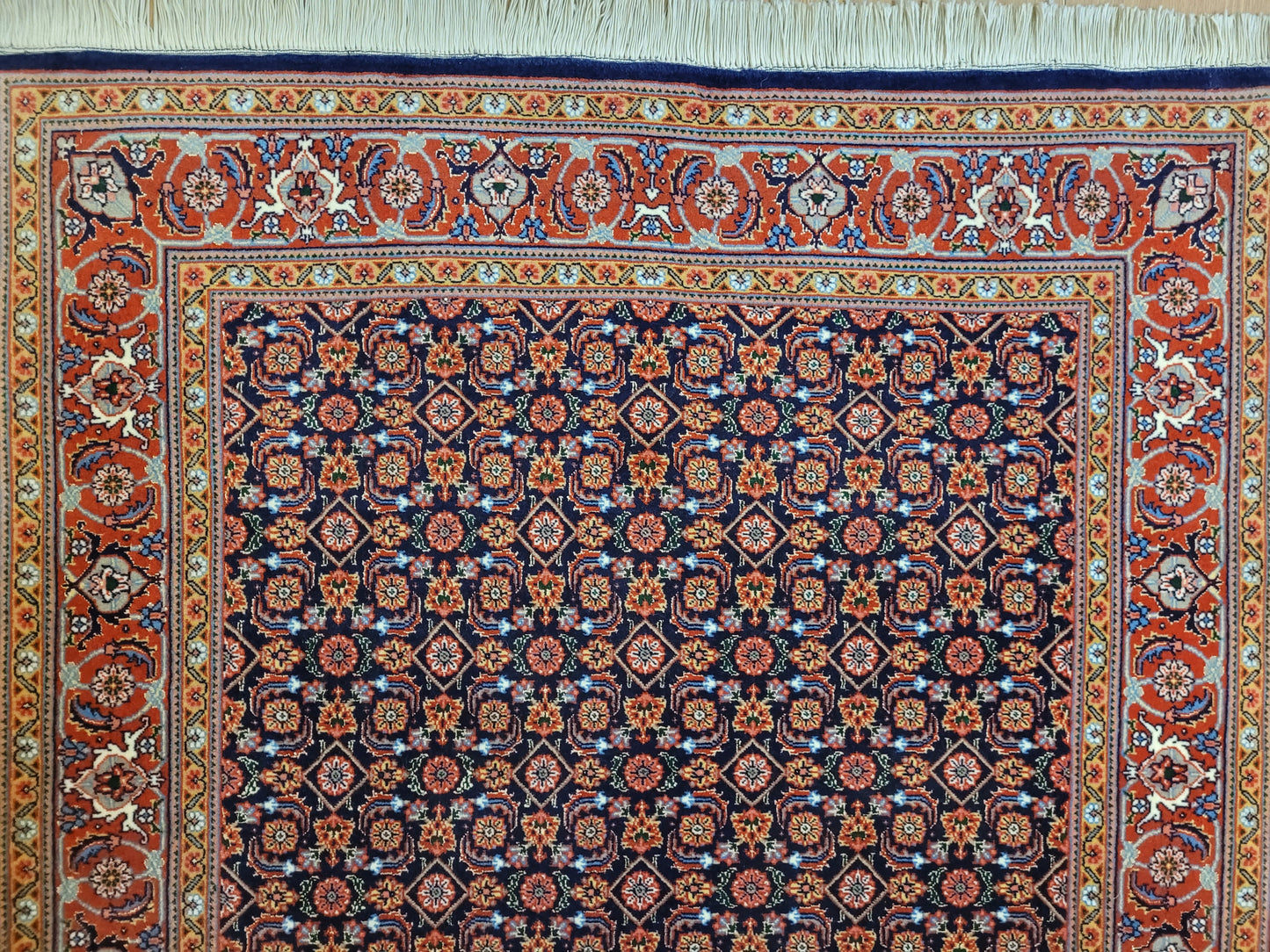 Täbriz Teppich Korkwolle mit Seide feine Knüpfung Allover Muster