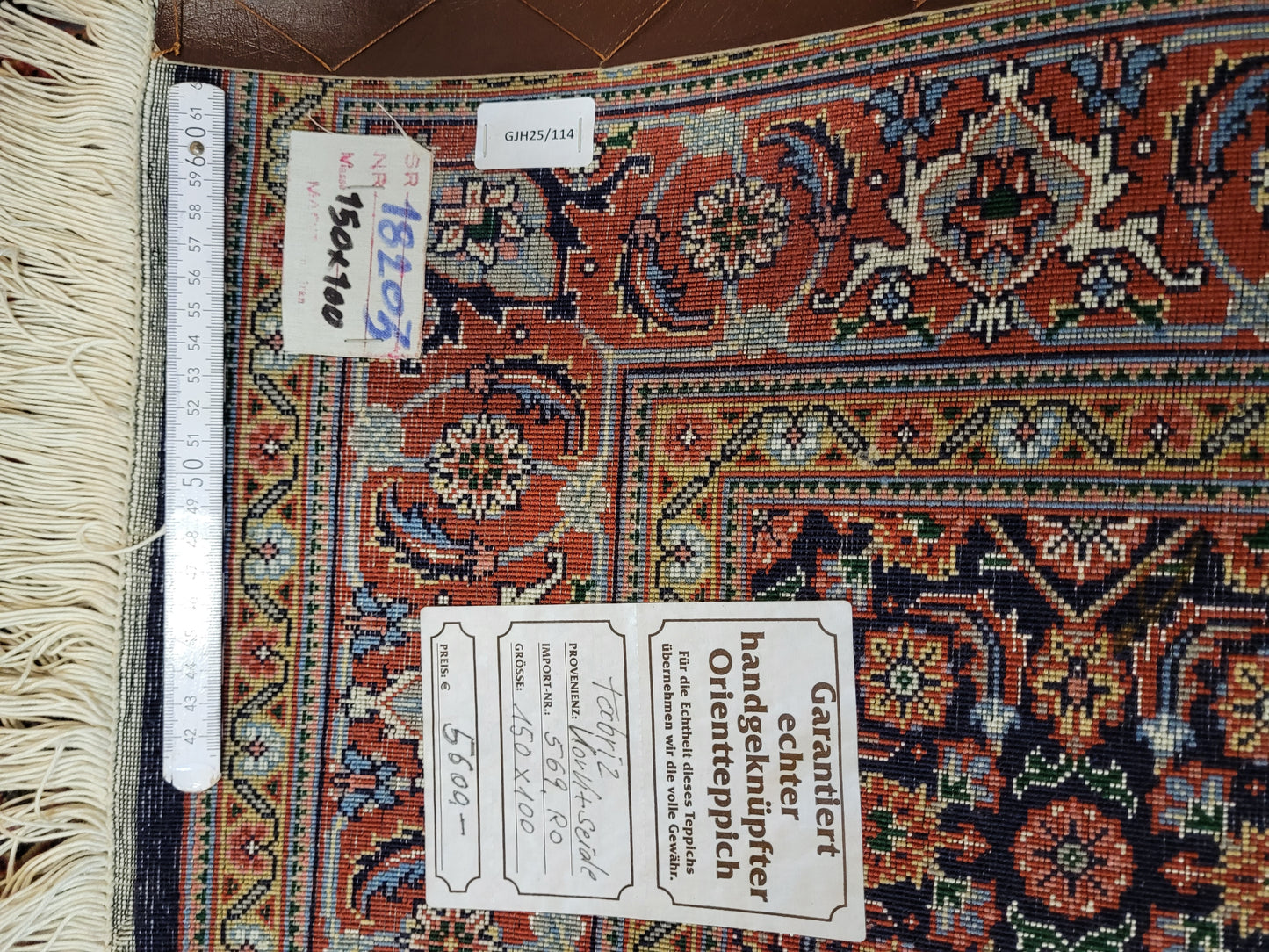 Täbriz Teppich Korkwolle mit Seide feine Knüpfung Allover Muster