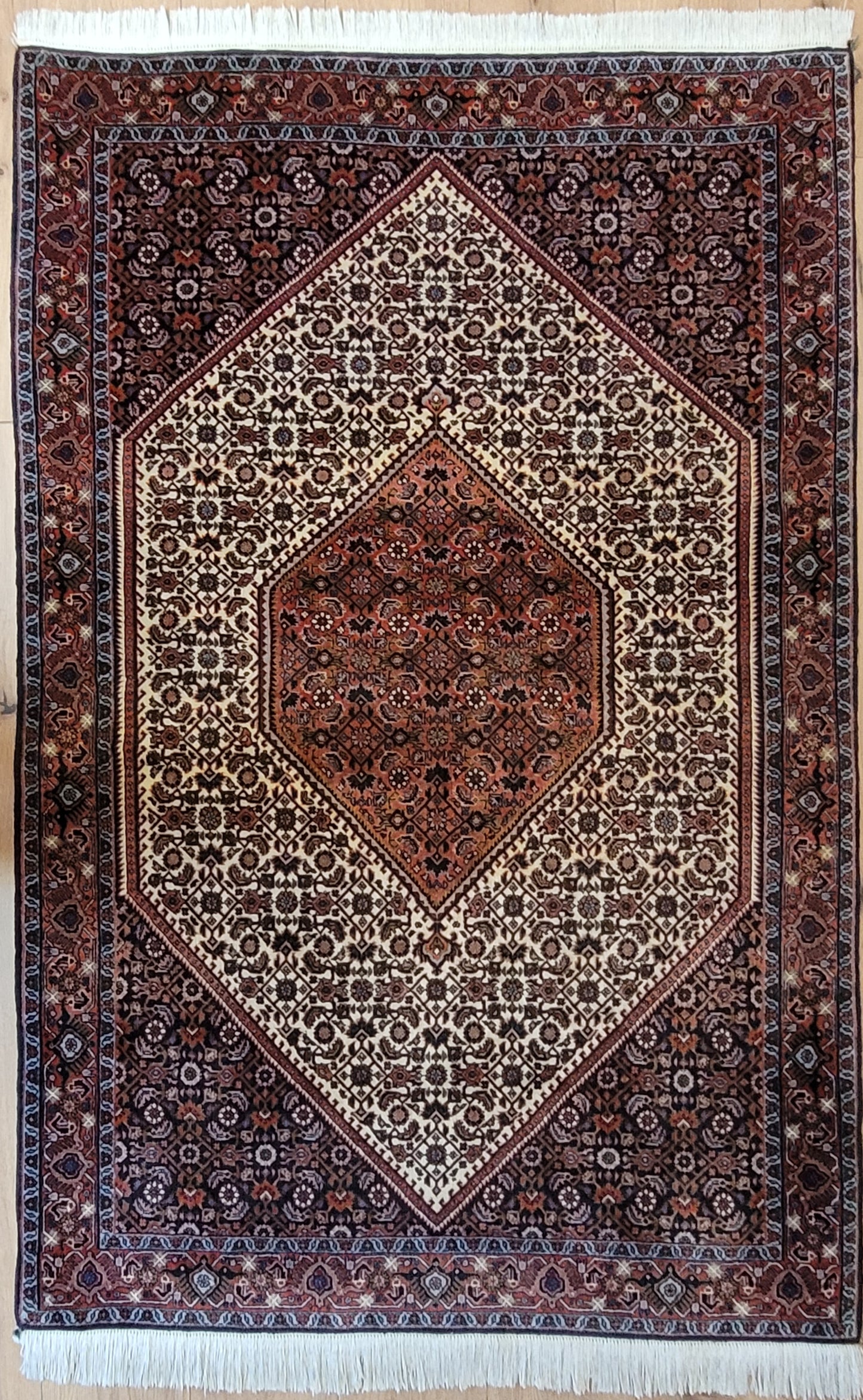 Bidjar Teppich Korkwolle dichte Knüpfung Medaillon Muster